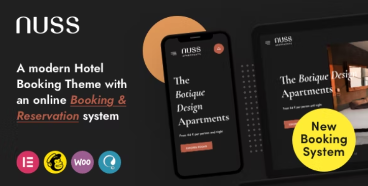Nuss - Hotel Booking WordPress Theme Nulled