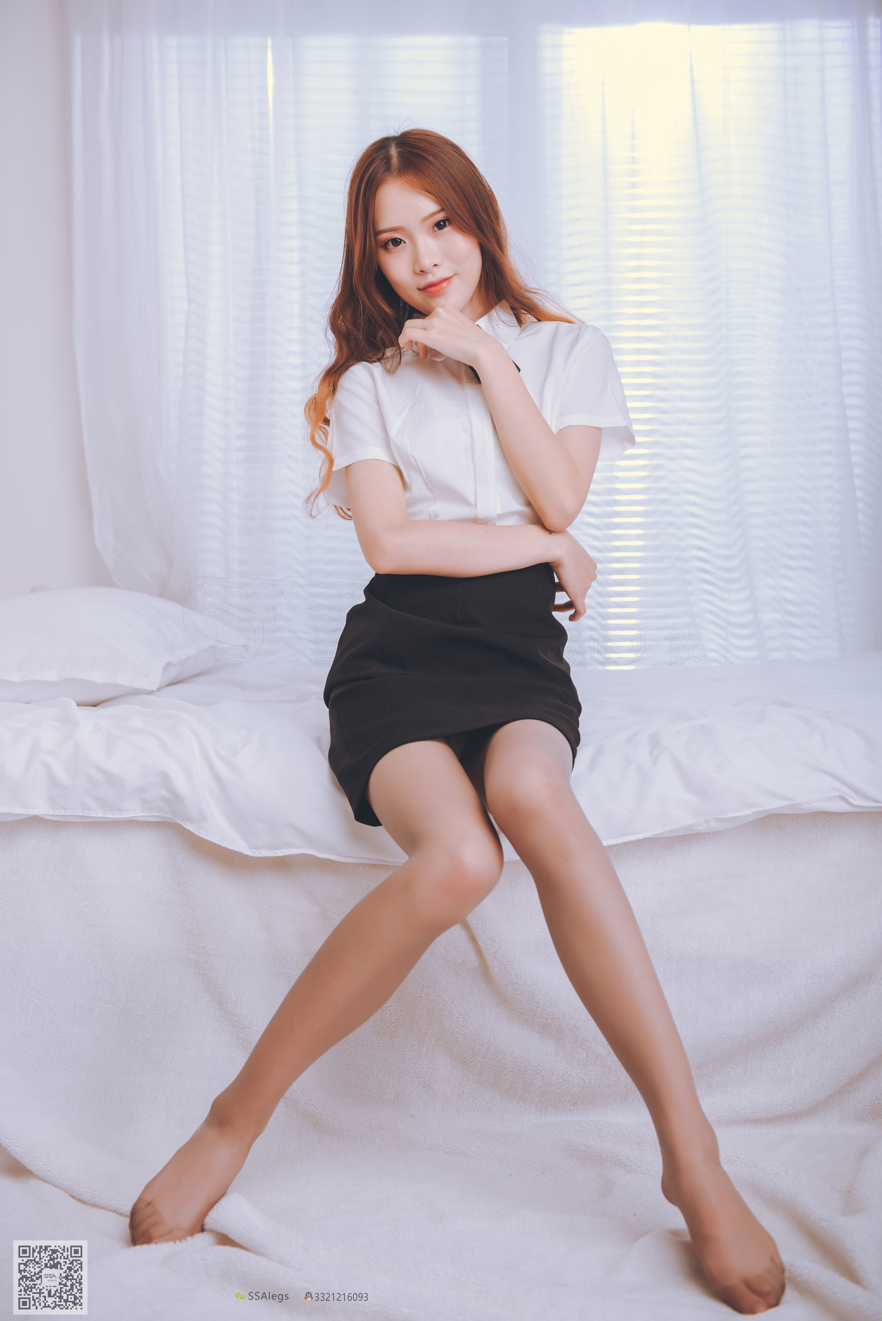SSA Silk Club Super Qing photo No.020 Xiao Qiqi female secretary secretary boudoir gray stockings
