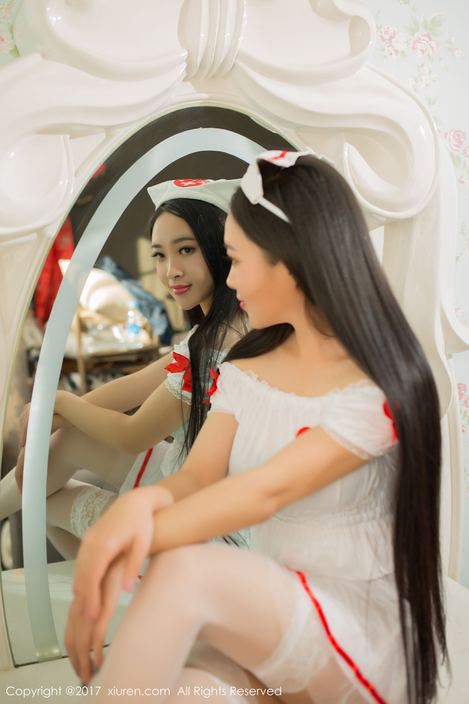 Aier 521 Black Silk Rabbit GirlSexy Nurse Uniform Xiuren No.877