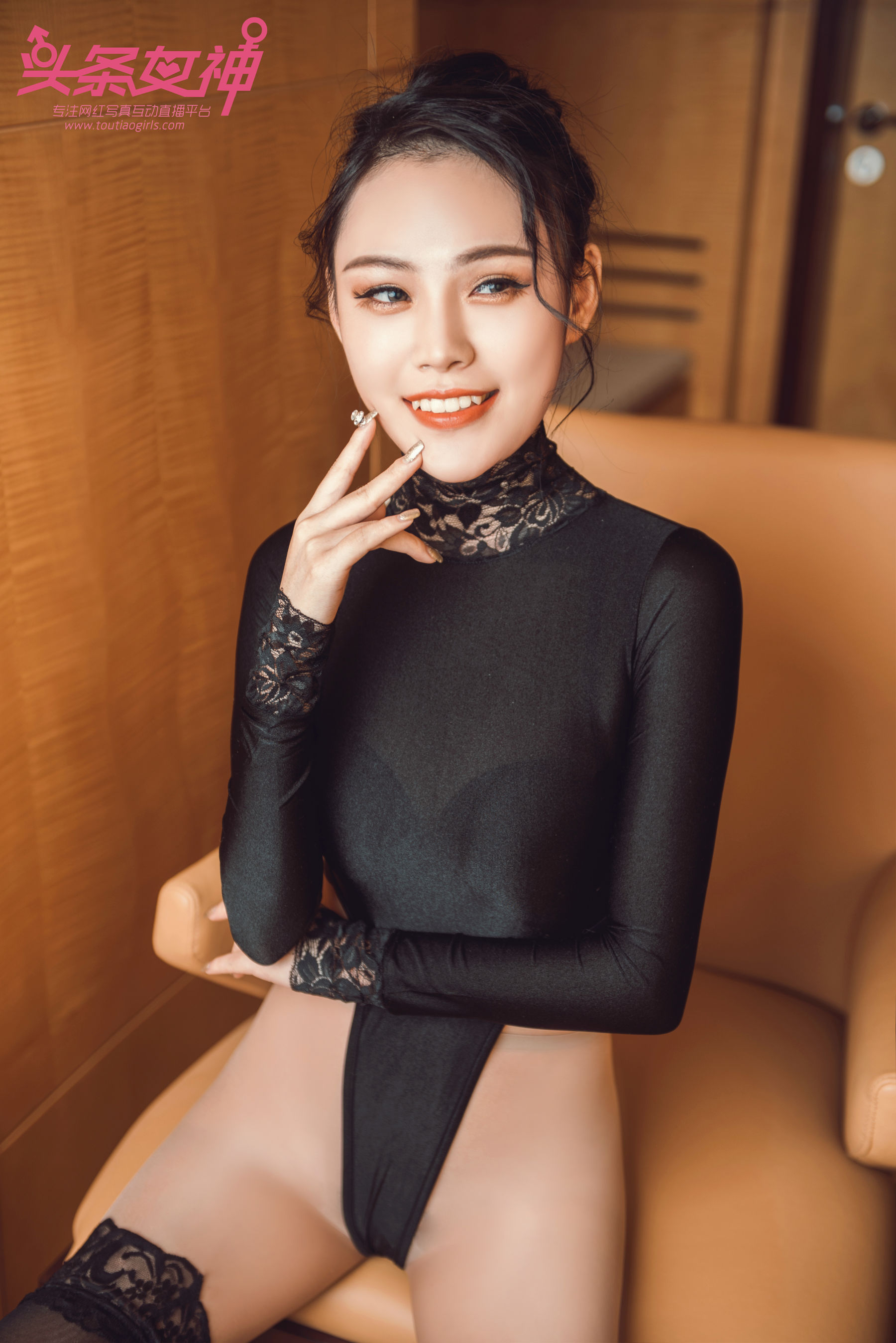 Kitty Pan Pacific Swimsuit Black Silk High Fork Toutiaogirls