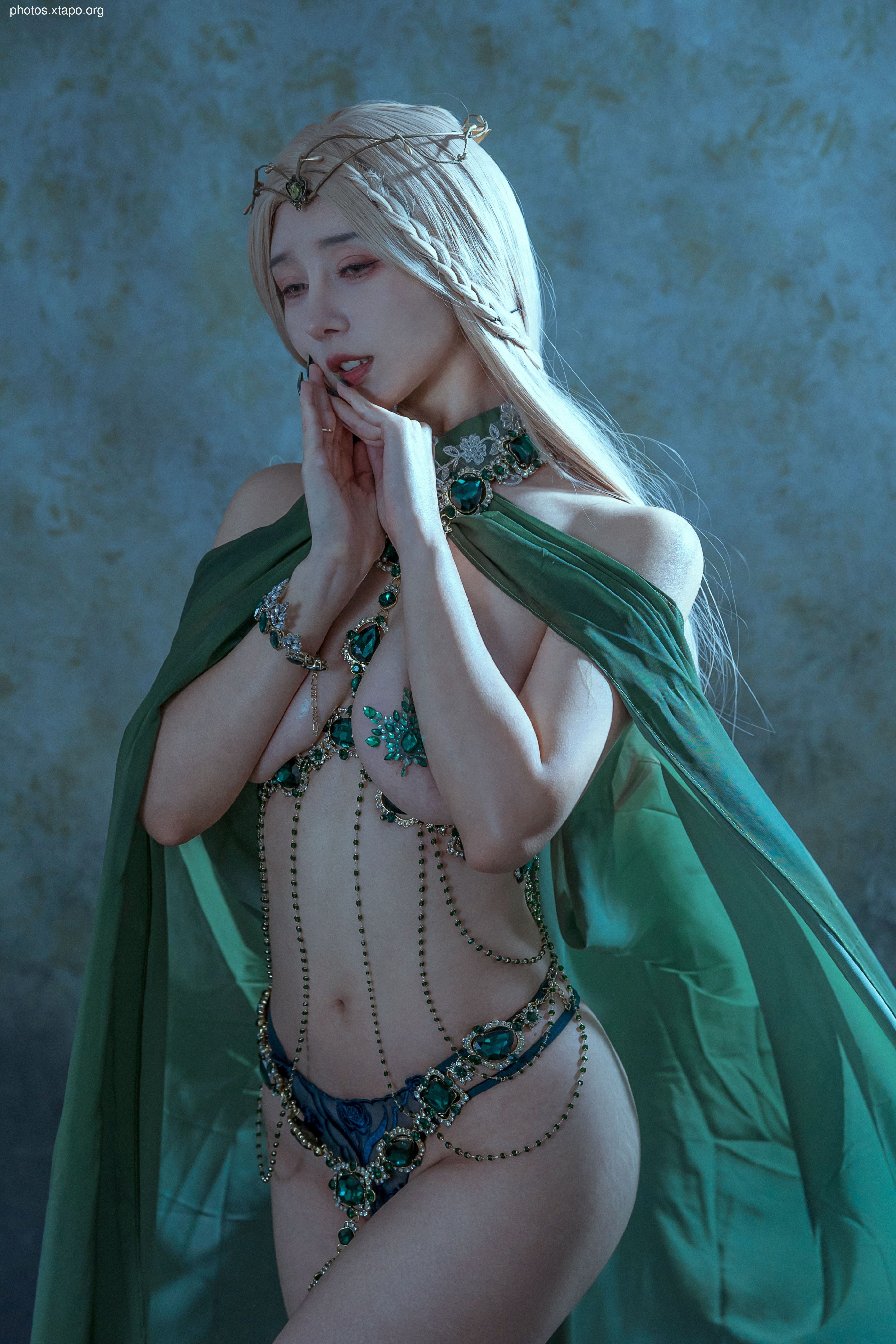 Yunxi Creek Milk Peach Tourmaline-Malachite Peacock