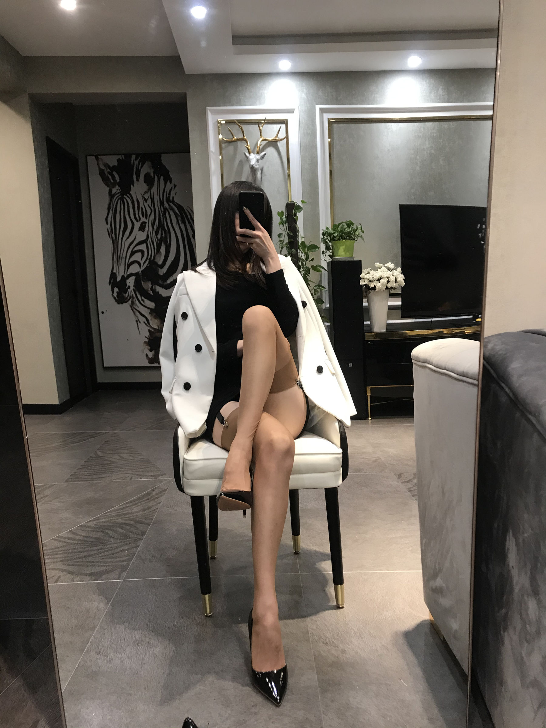 Welfare COS Silk Foot blogger Elk_Monroe 2020.04.09 peach meat hanging socks