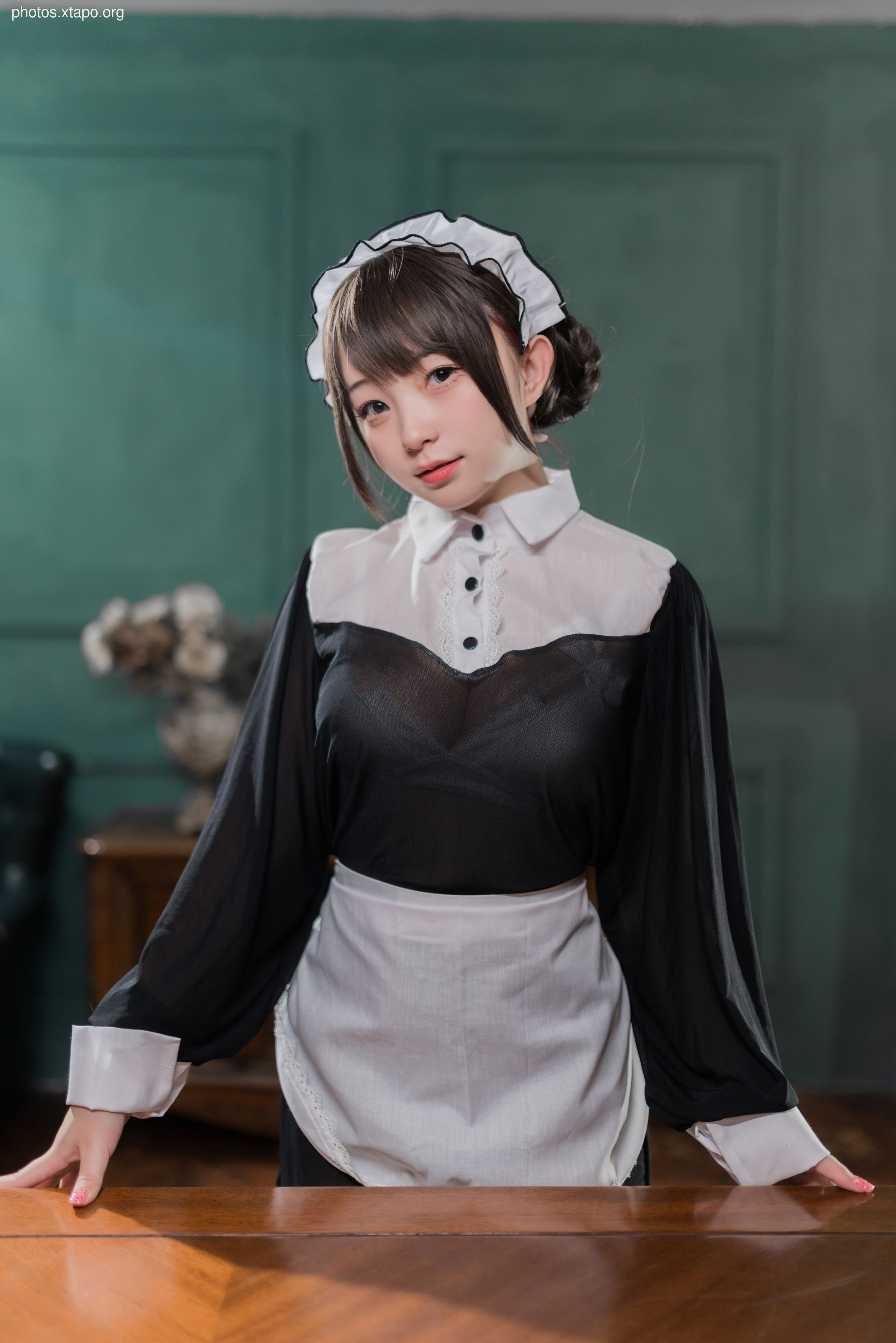 Huazing Black Silk Transparent Skirt Maid 65P602MB