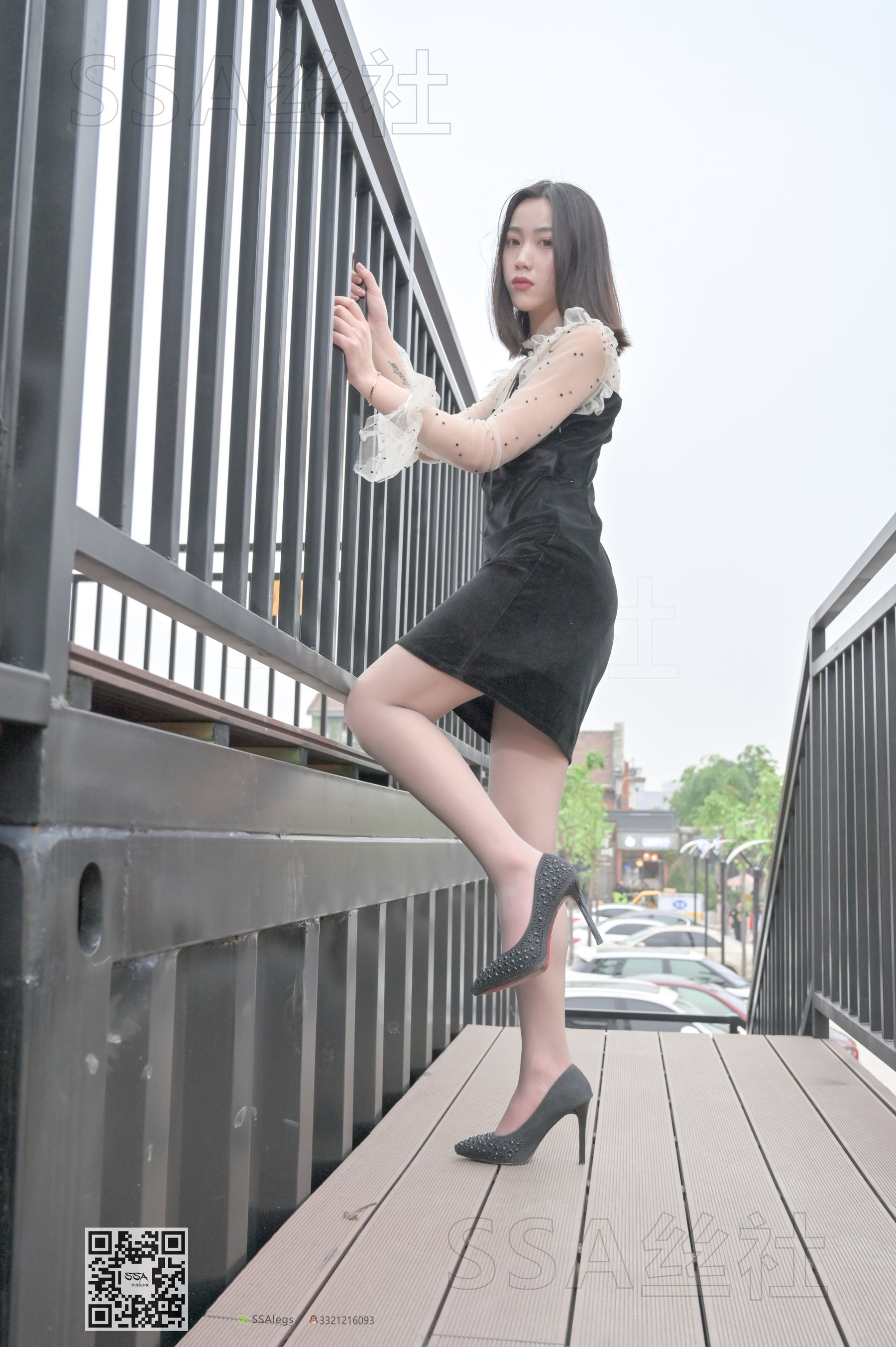 SSA Silk Club Super Clear photo NO.096 Dajie Street shooting leg mold ash silk