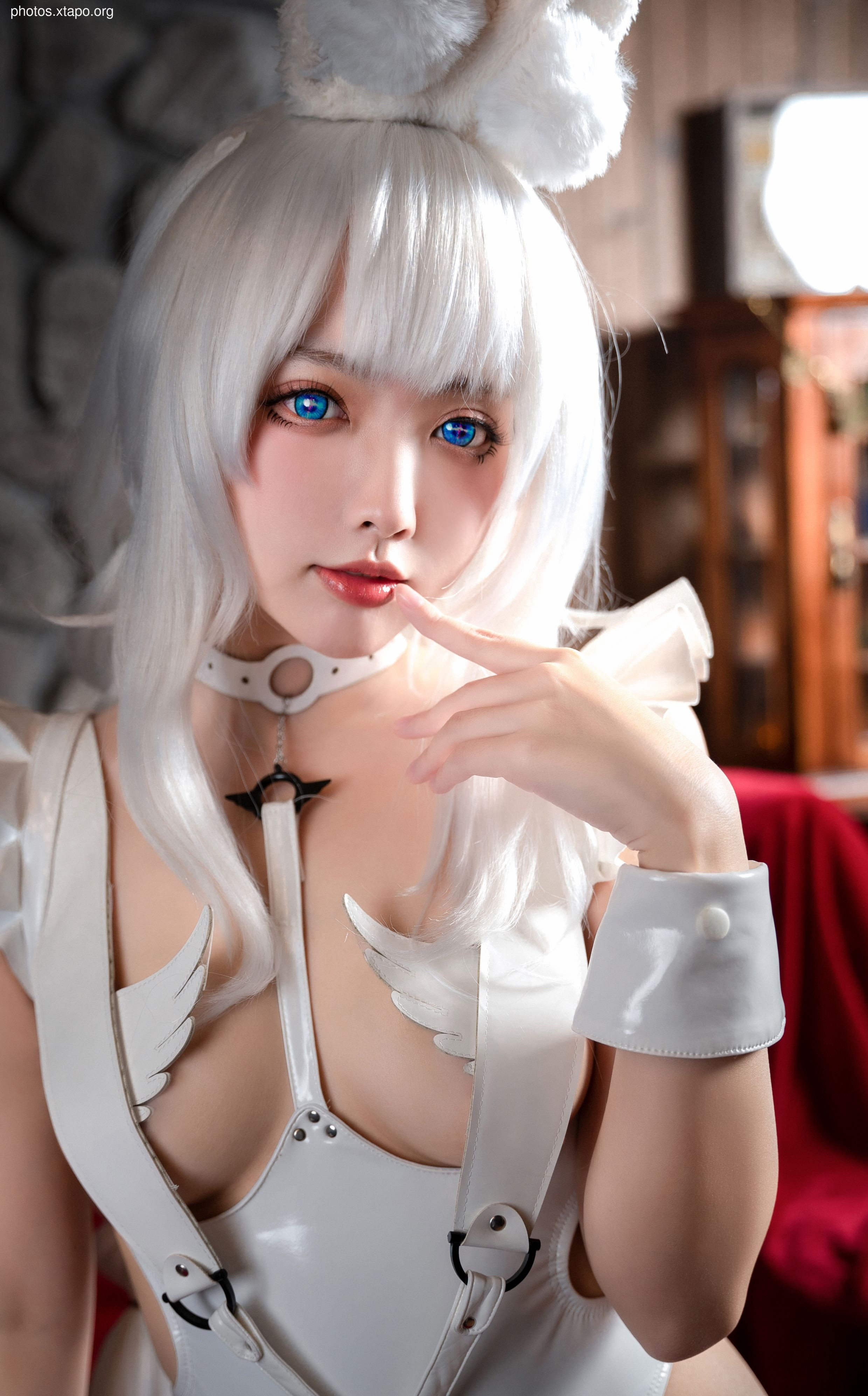 A captivating cosplay of a bunny girl, showcasing intricate details and a striking pose.
