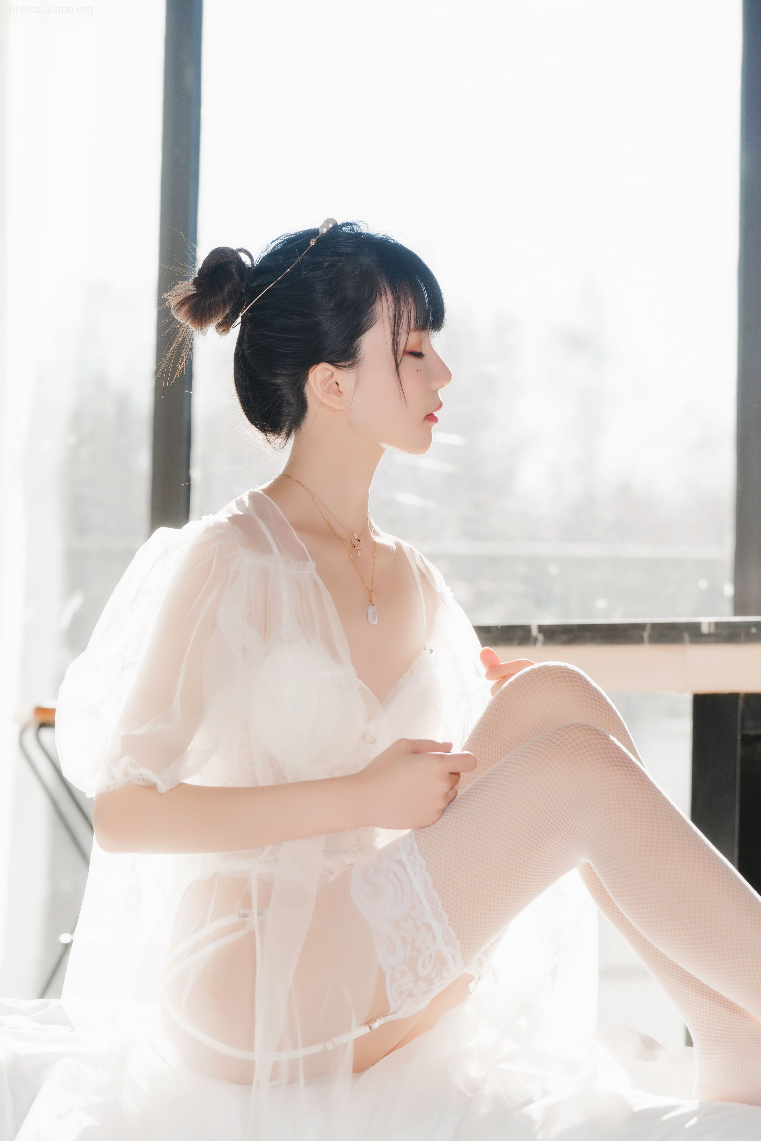 糖 桜 – -White gauze sugar