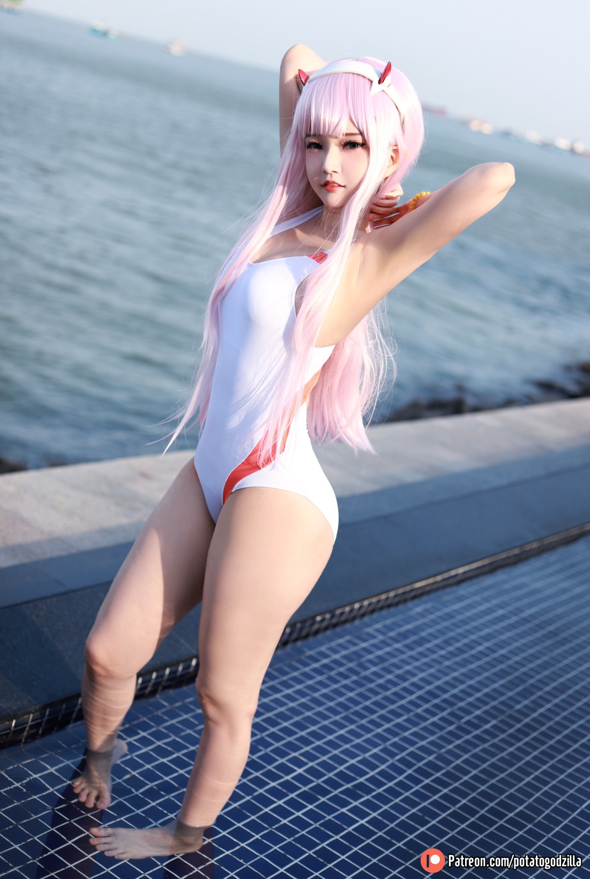 Cosplay Potato Godzilla Zero Two Swimsuit