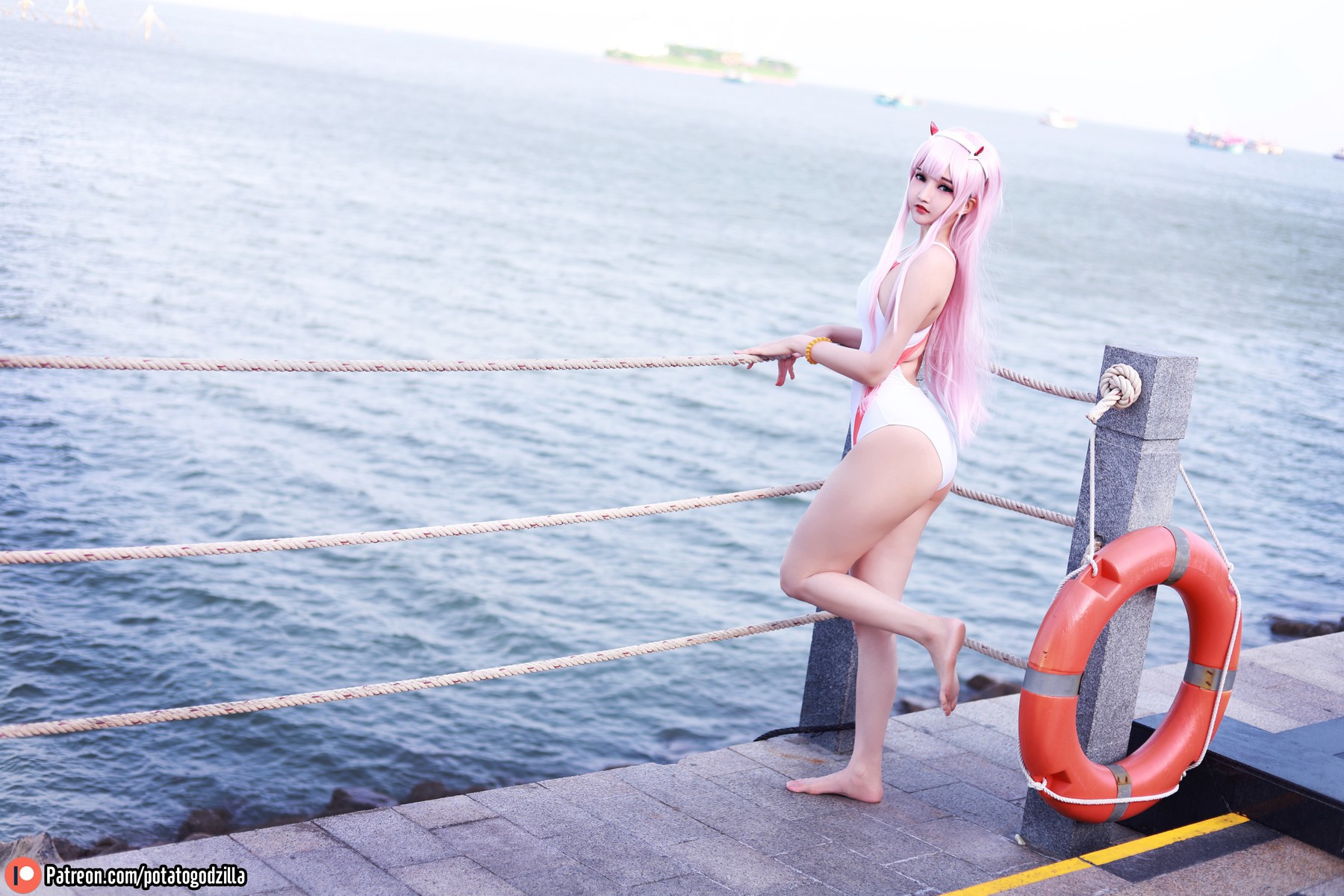 Cosplay Potato Godzilla Zero Two Swimsuit