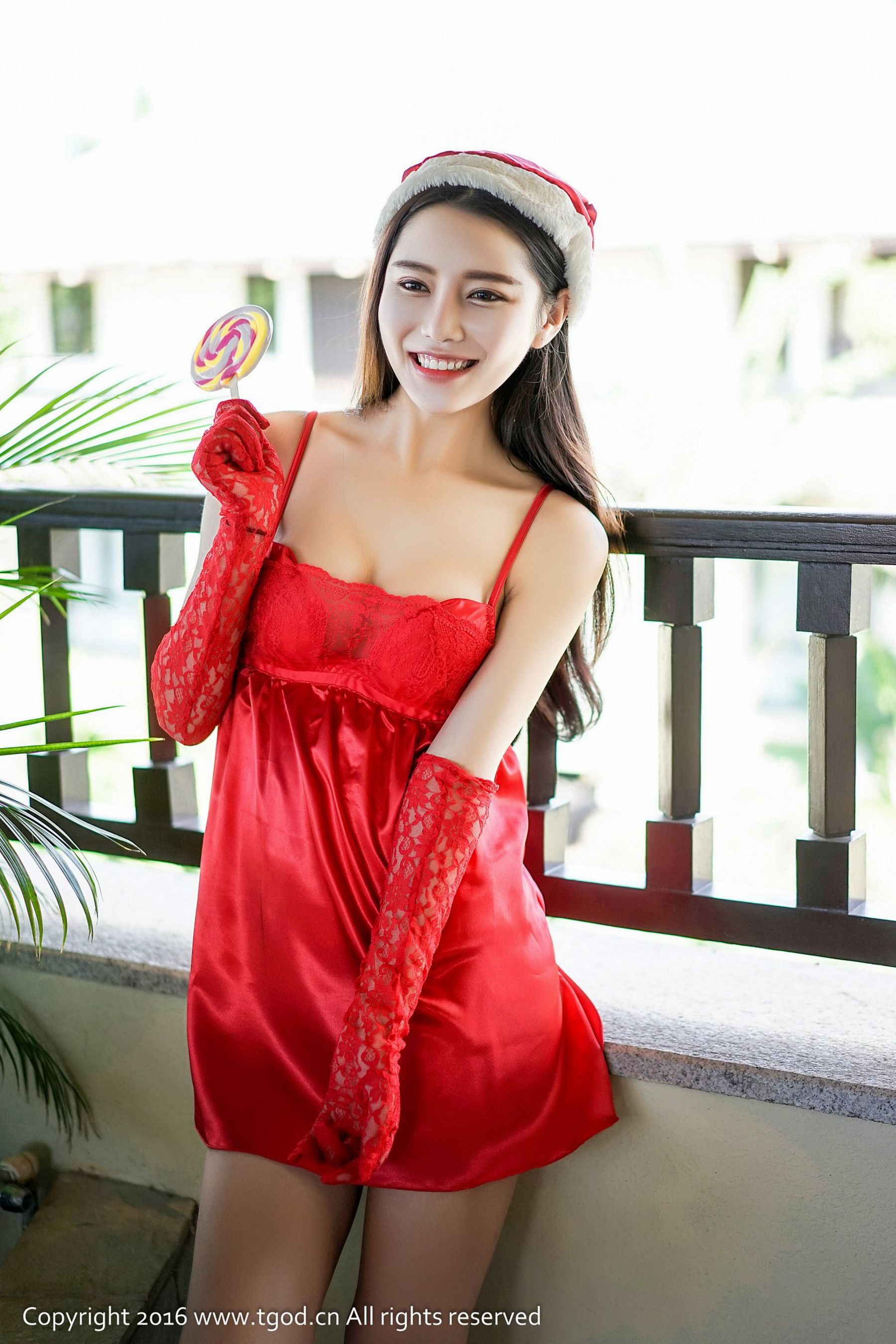 Xu Yanxin Mandy Angel -like smile Maid Christmas costume Push Goddess TGOD