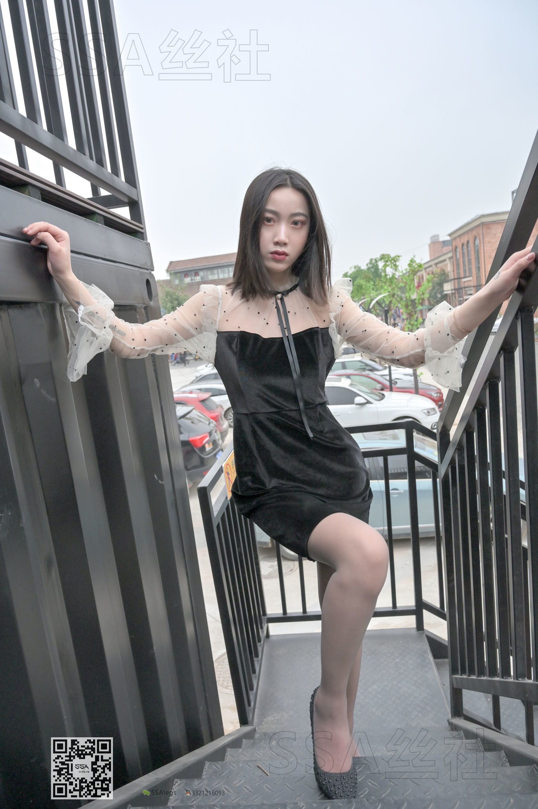 SSA Silk Club Super Clear photo NO.096 Dajie Street shooting leg mold ash silk