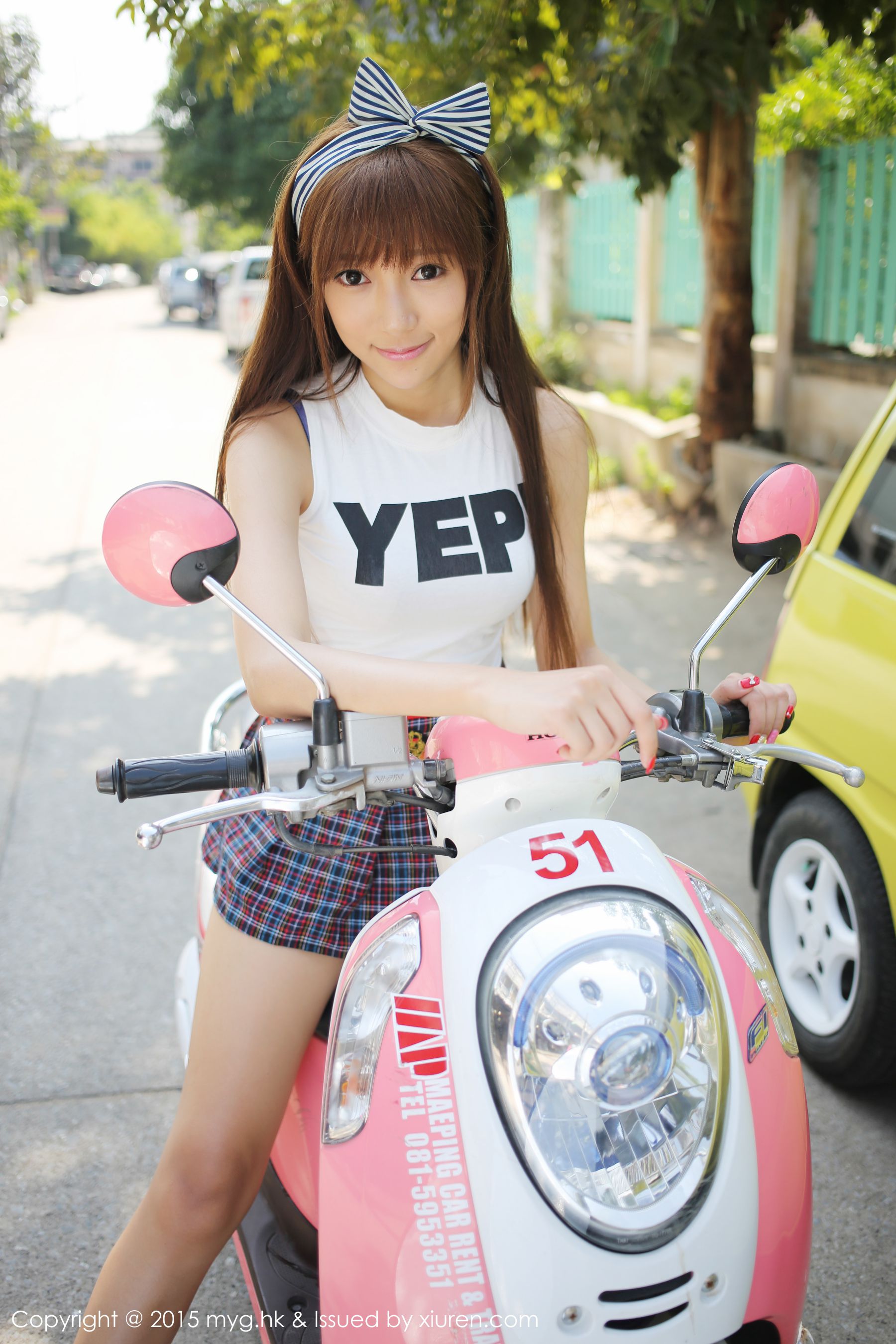 Wang Xinyao Yanni Street Shooting Need to School Uniform Girl Miyuan Pavilion Mygirl Vol.103