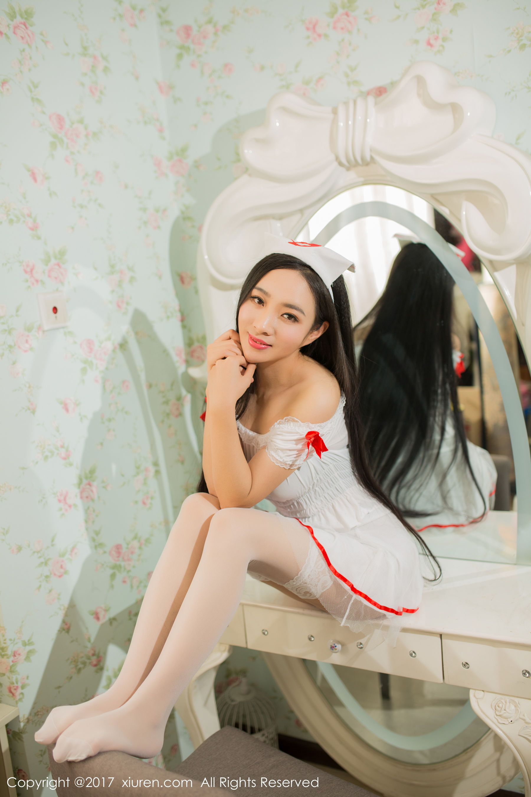 Aier 521 Black Silk Rabbit GirlSexy Nurse Uniform Xiuren No.877