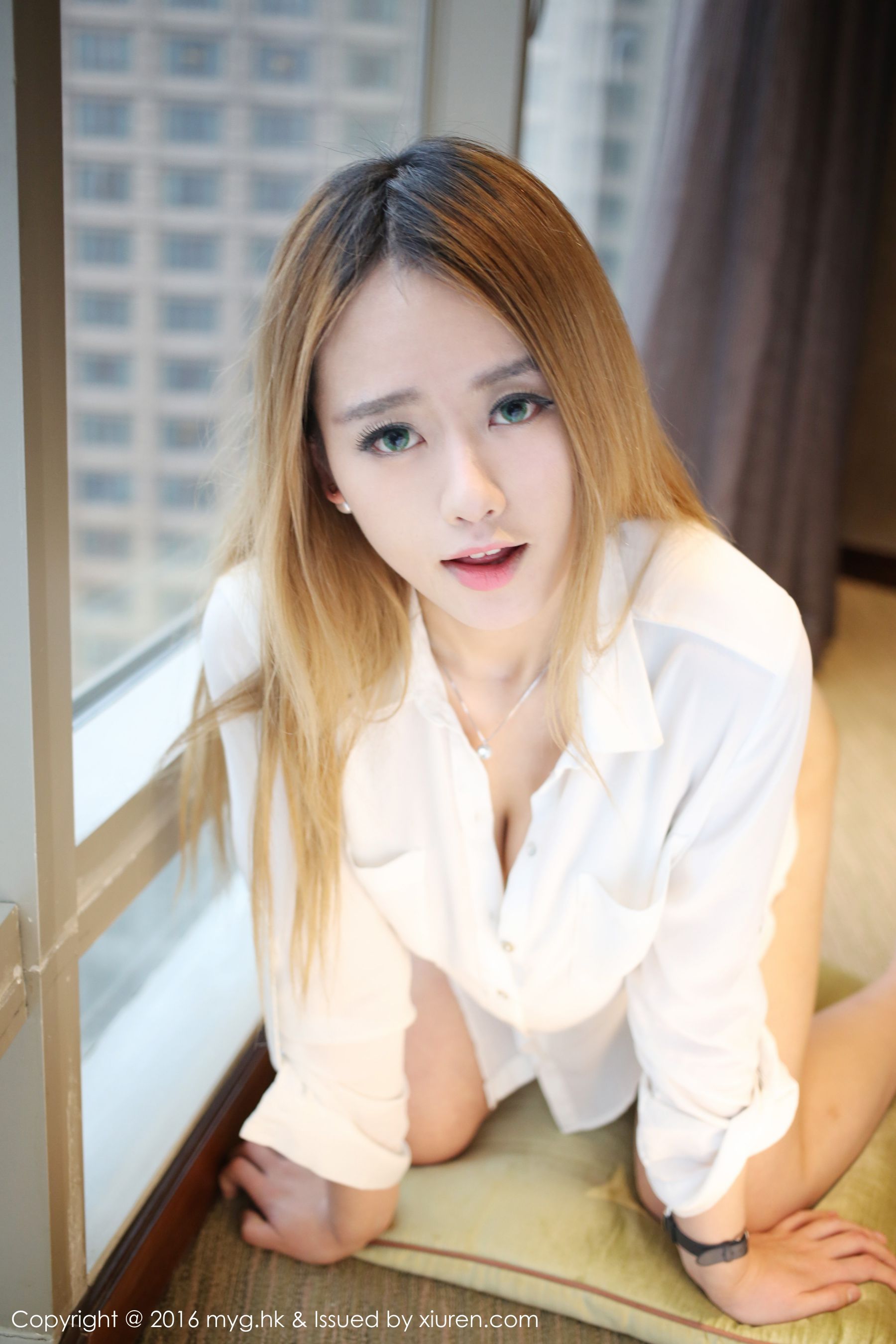 Yuli Huang Jiali White ShirtsLive Seduction Miyuan Pavilion Mygirl VOL.196