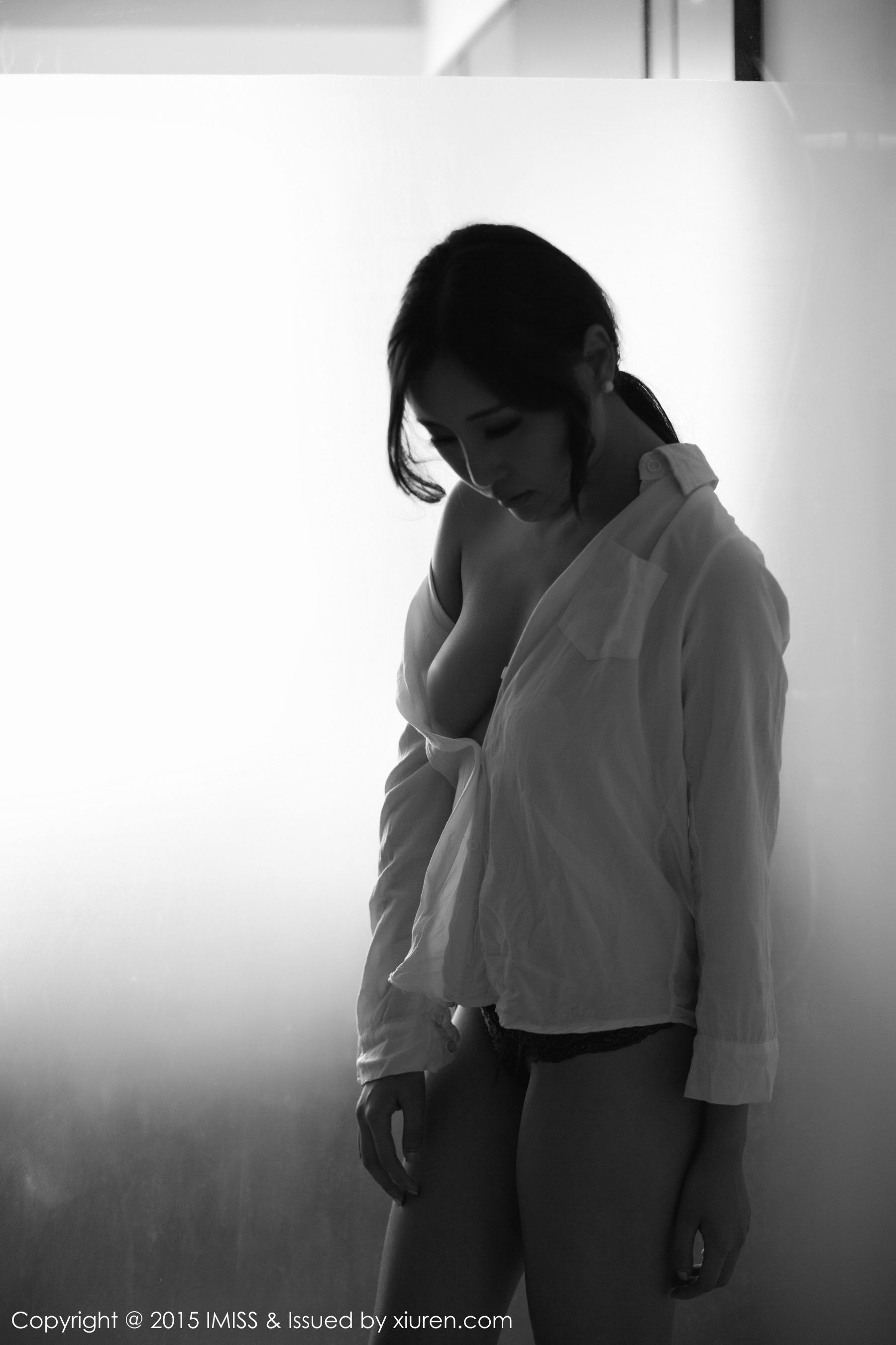 Lele Mango White ShirtPurple Stockings Series Aimi Society Imiss Vol.046