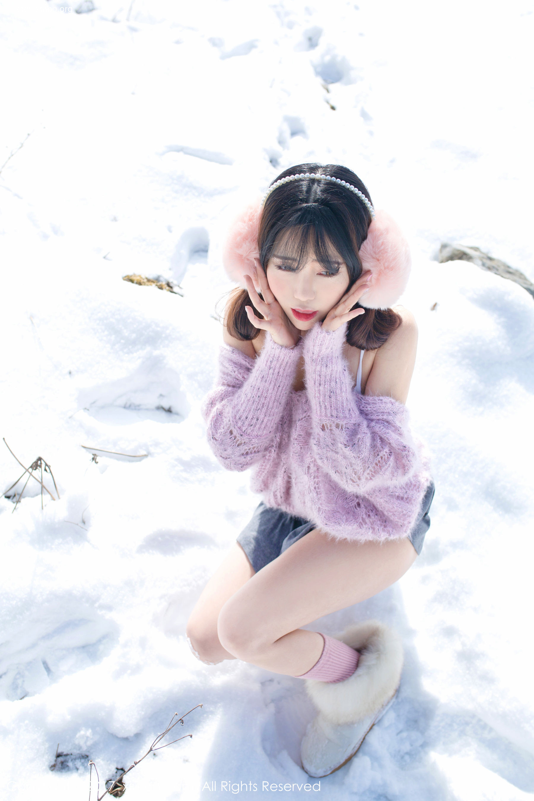 Dou Dou Liang Youlina Winter Snow Human Photography Xiuren No.720