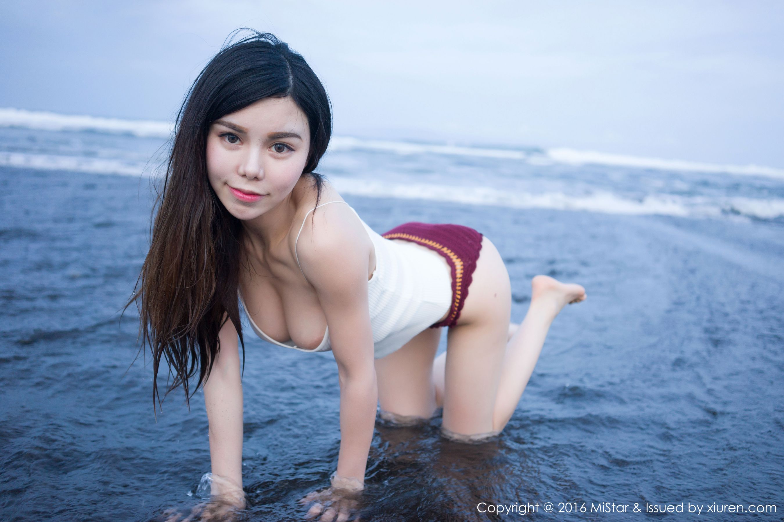 Shen Jiayu's Small vest on the beachbikini Meiyan Society MISTAR VOL.125