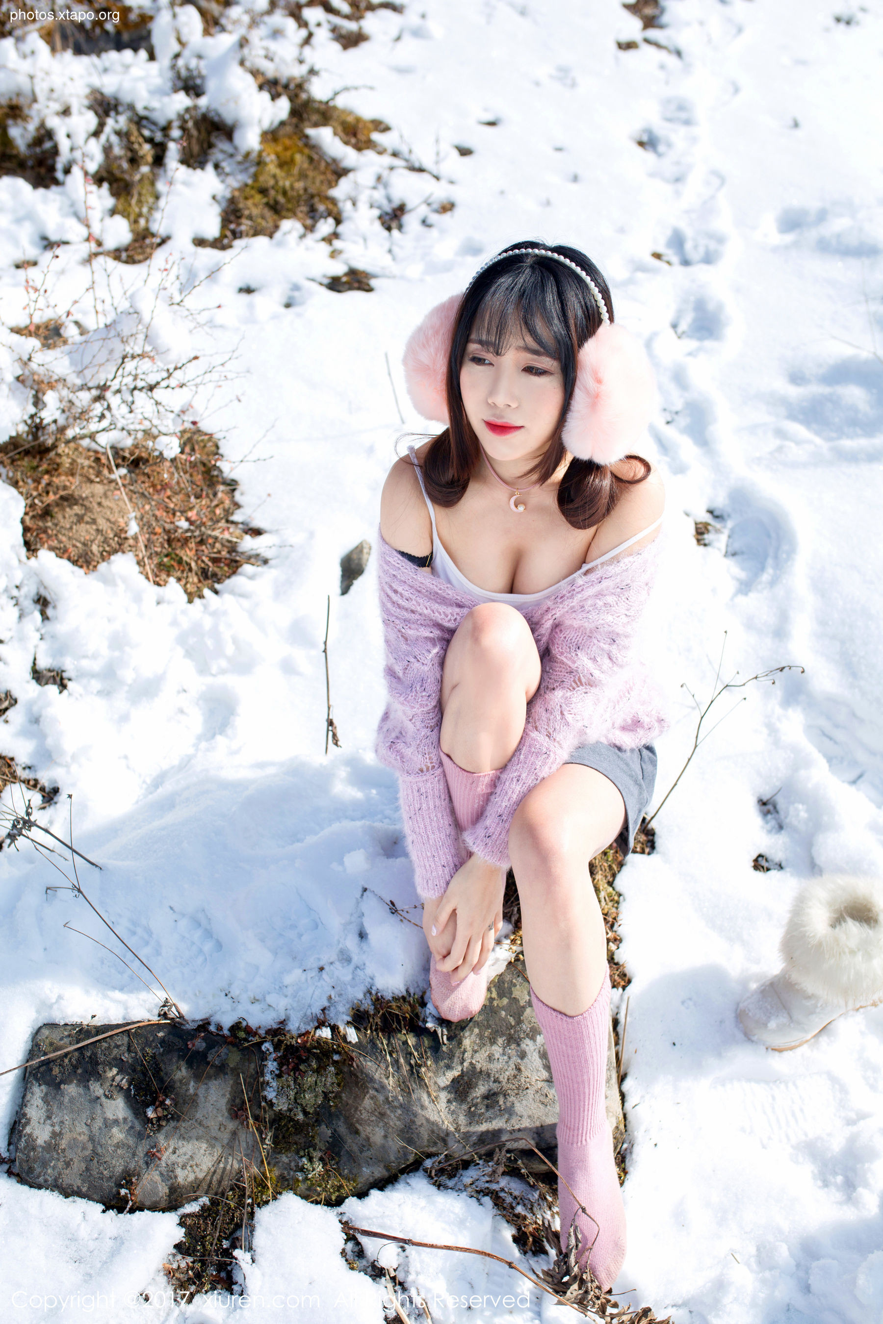 Dou Dou Liang Youlina Winter Snow Human Photography Xiuren No.720