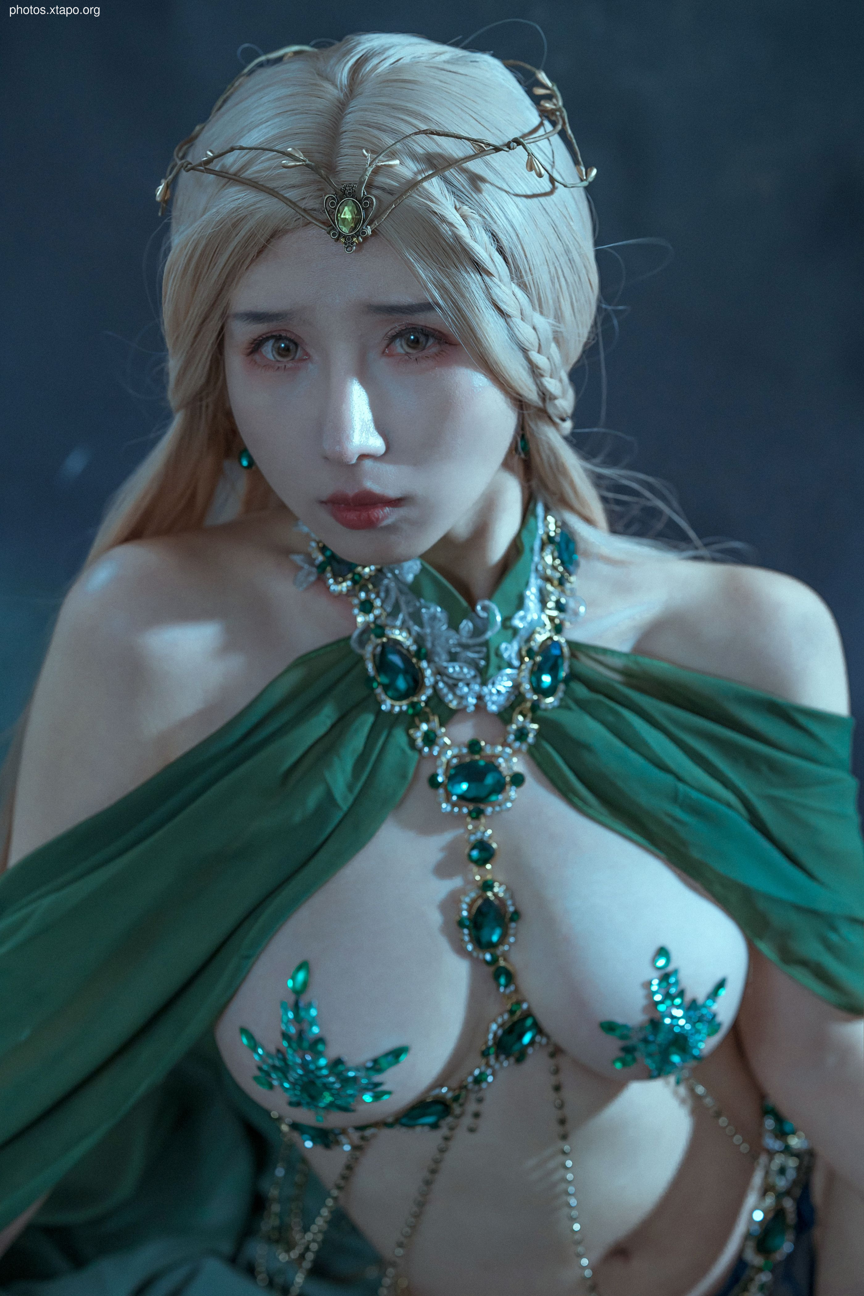 Yunxi Creek Milk Peach Tourmaline-Malachite Peacock