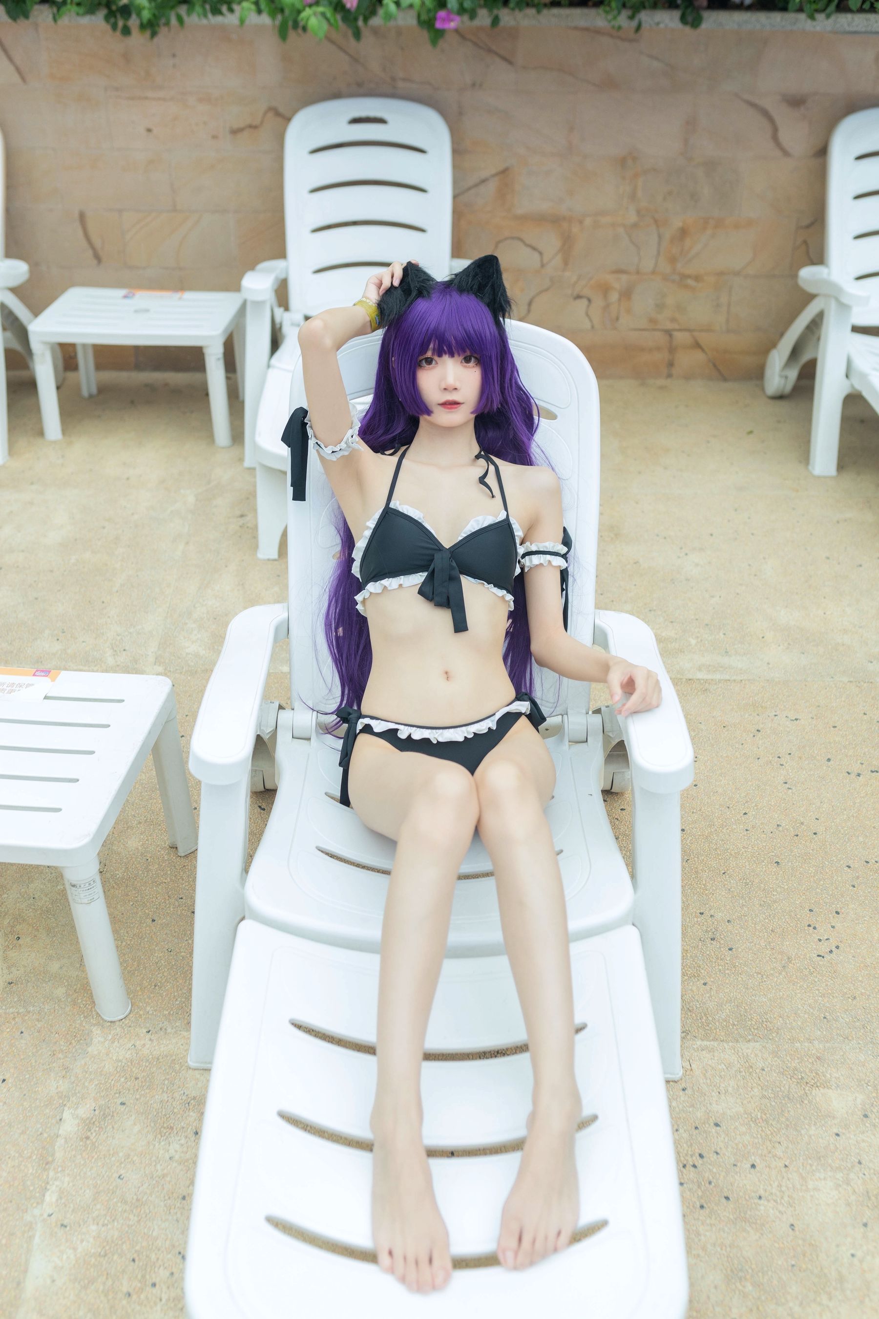 Net Red COSER Photo Pure Girl Five Ghosts -Black Cat Swimsuit