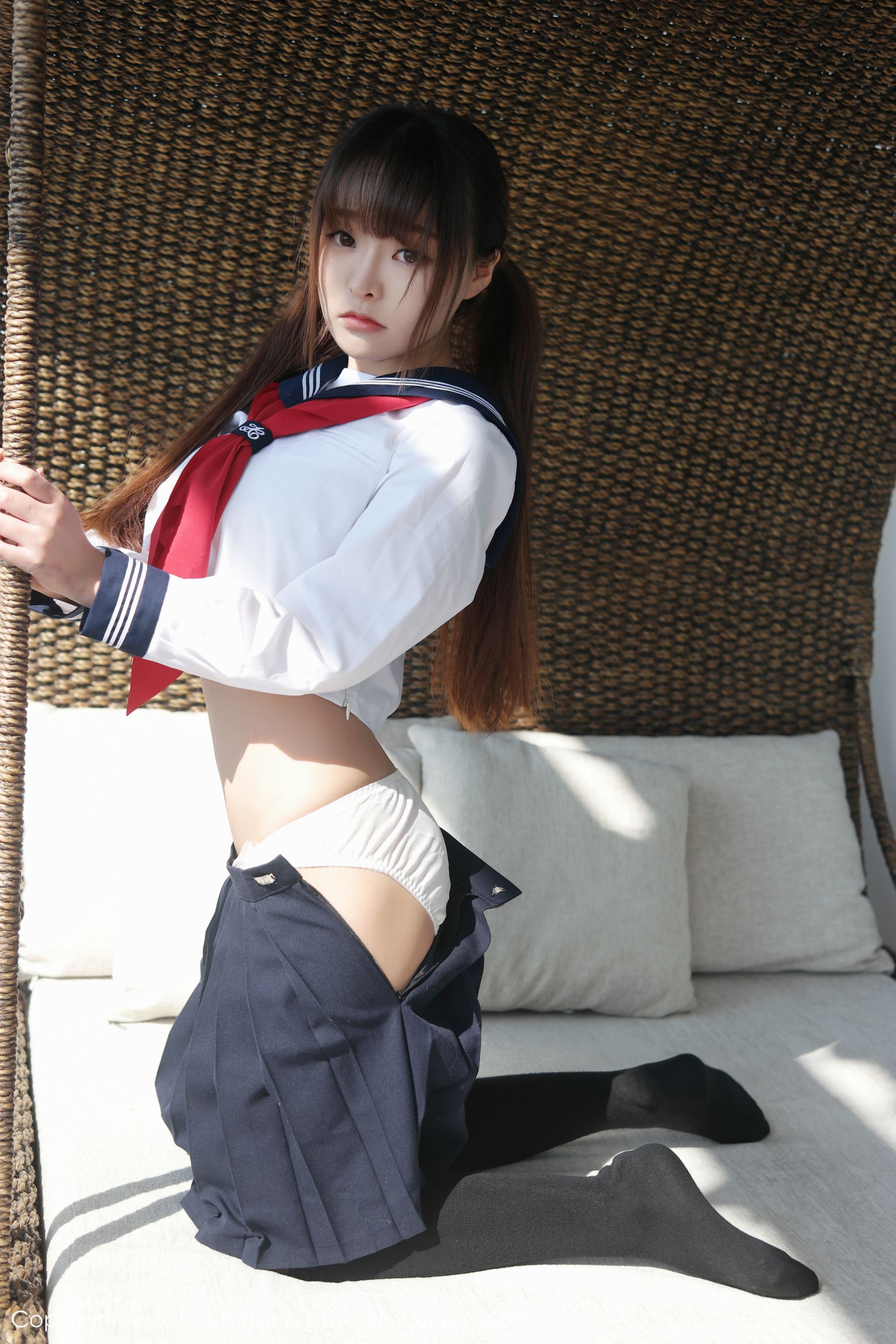 Liu Yanqi Sevenbaby Dali Travel Shooting sailor suit temptation girl Model Academy mfstar Vol.002