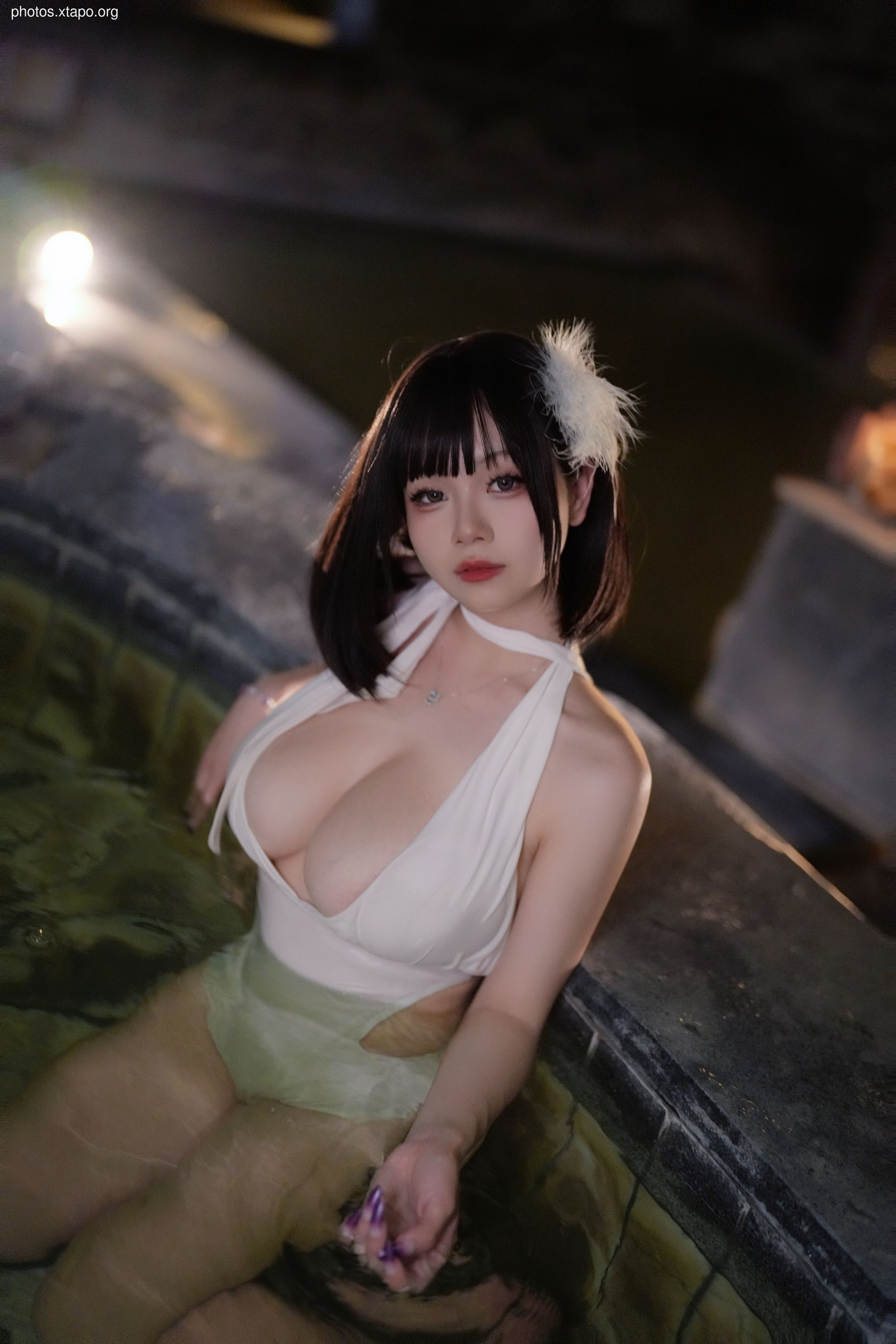 Last night 787 white swimsuit