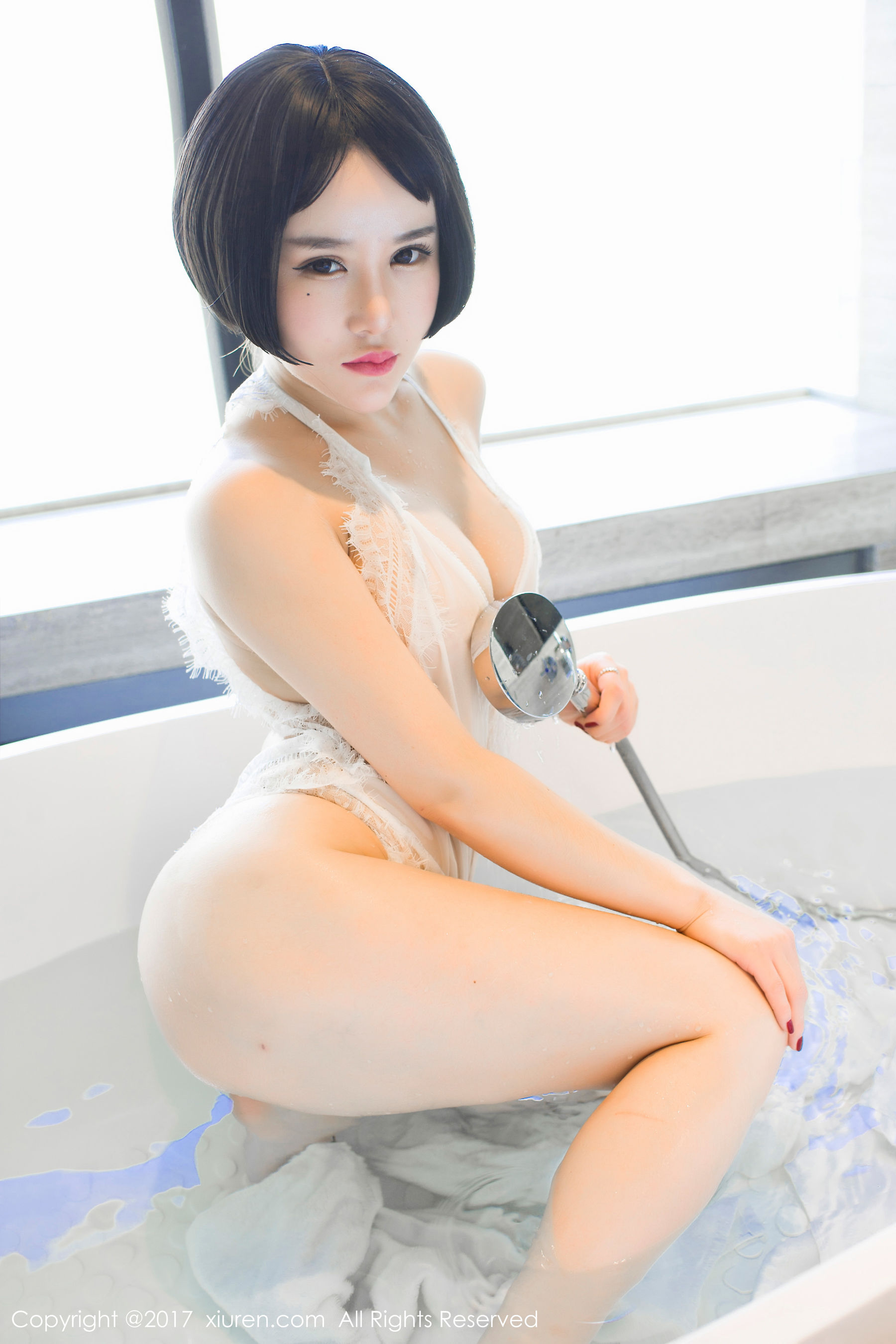 Youxi Lace Bath Wet BodyPink Embroidered Underwear Xiuren No.770