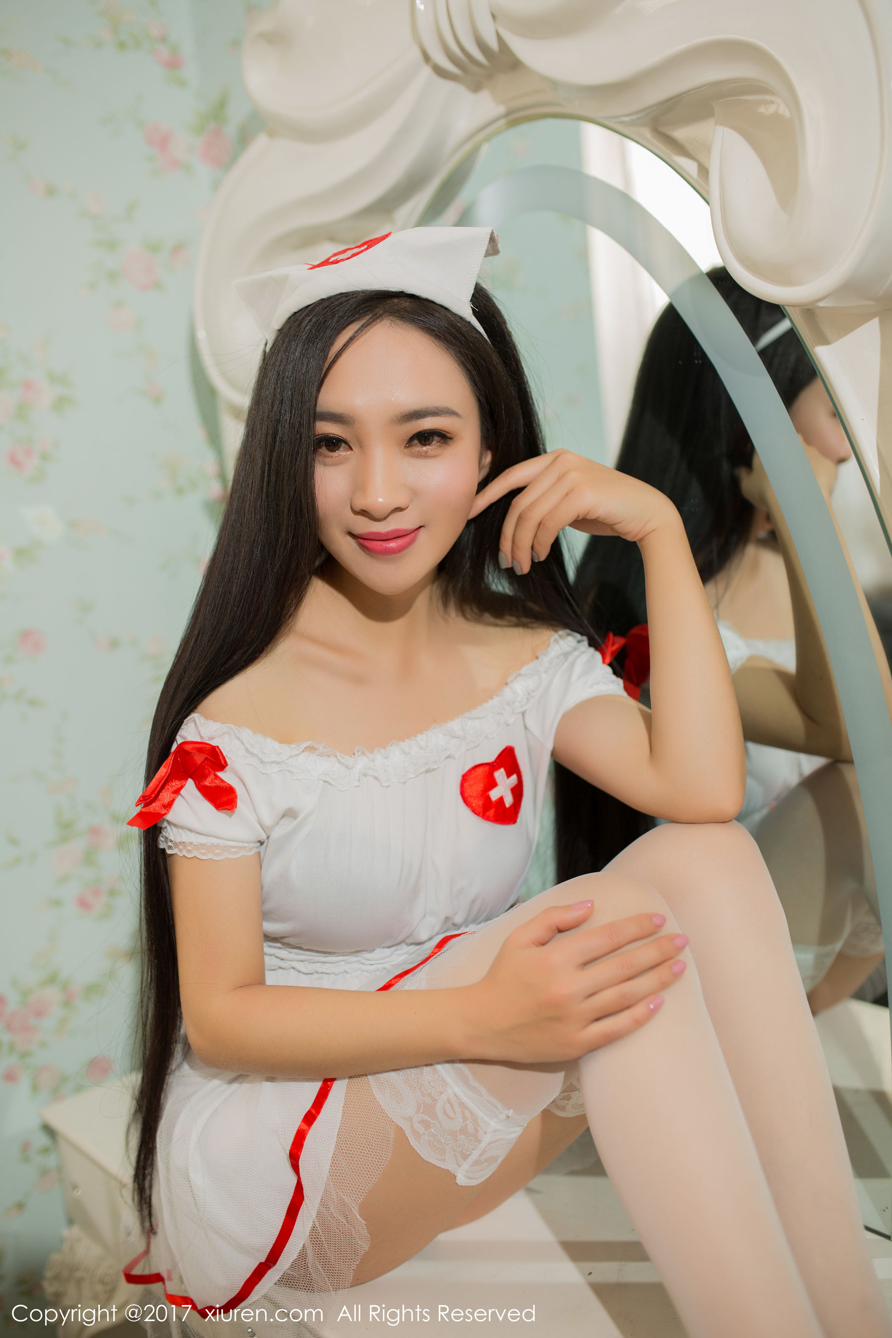 Aier 521 Black Silk Rabbit GirlSexy Nurse Uniform Xiuren No.877