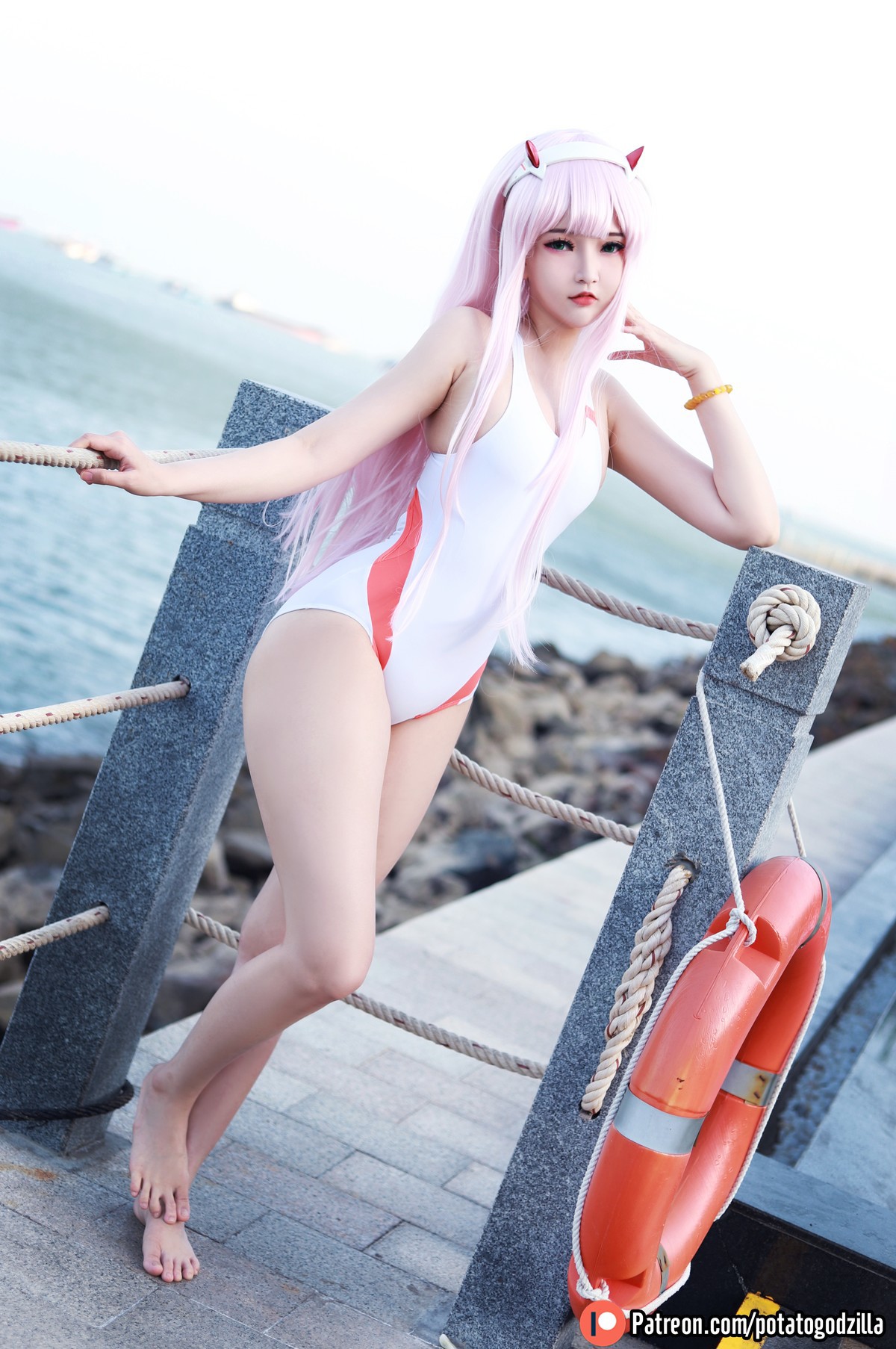 Cosplay Potato Godzilla Zero Two Swimsuit