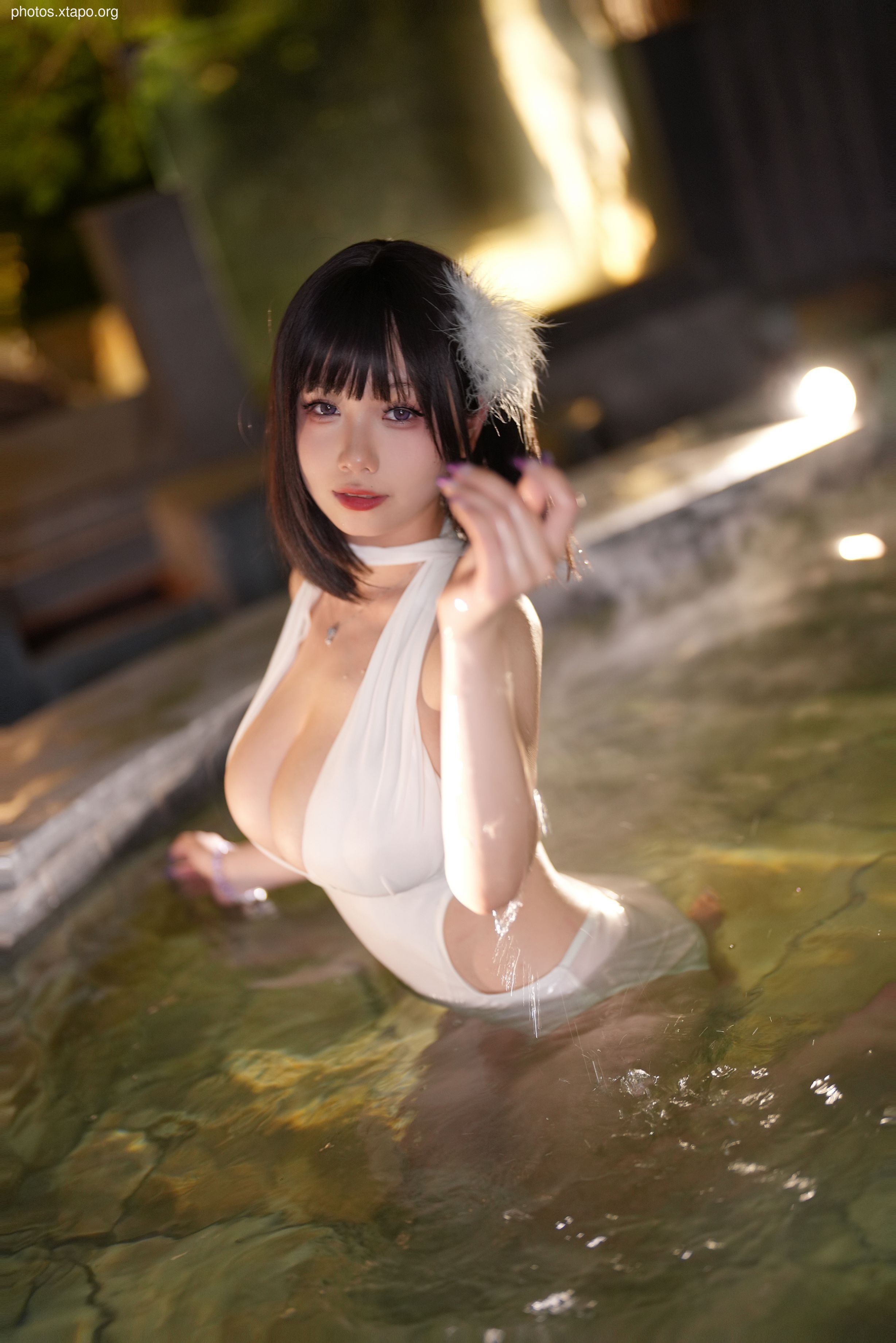 Last night 787 white swimsuit