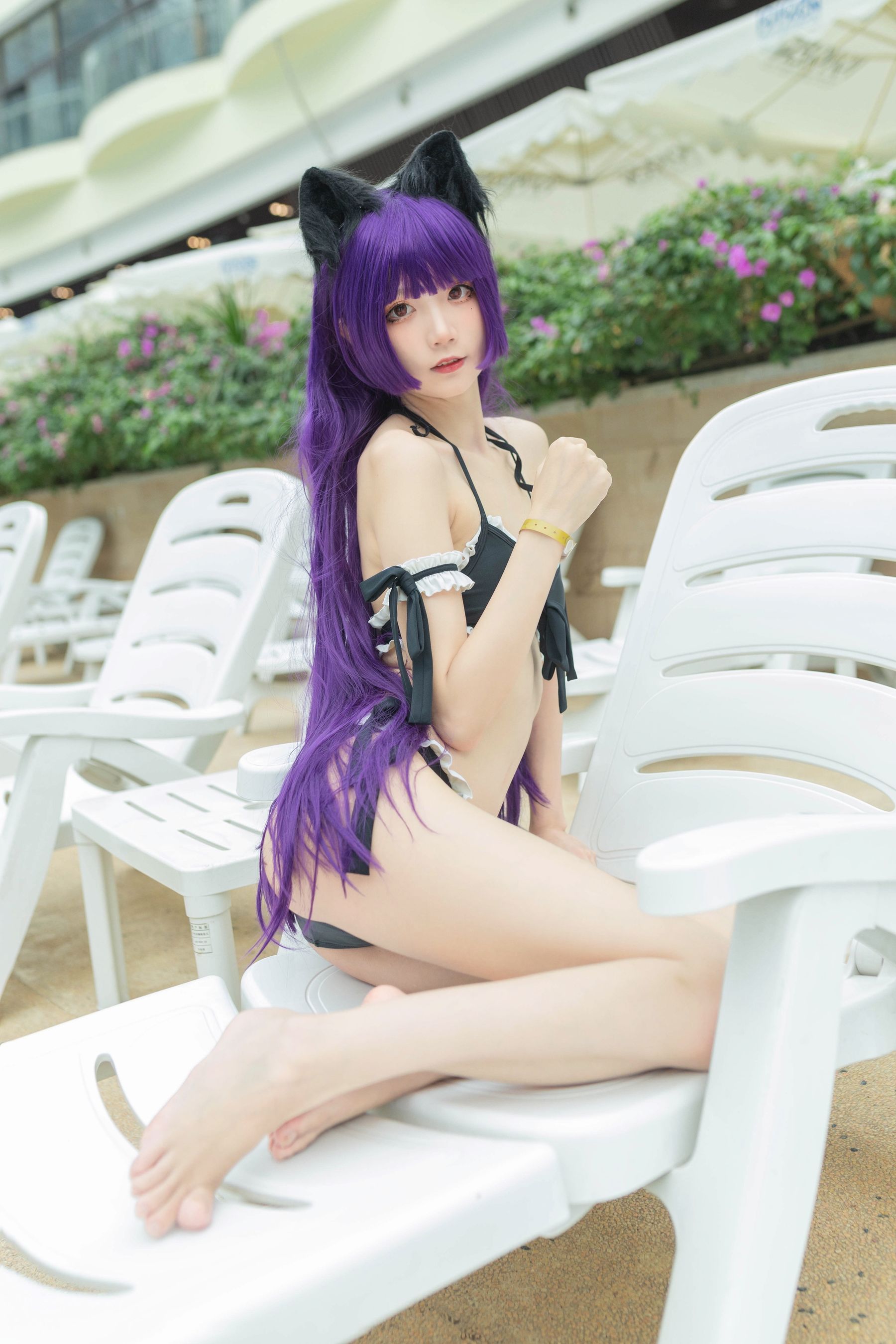 Net Red COSER Photo Pure Girl Five Ghosts -Black Cat Swimsuit