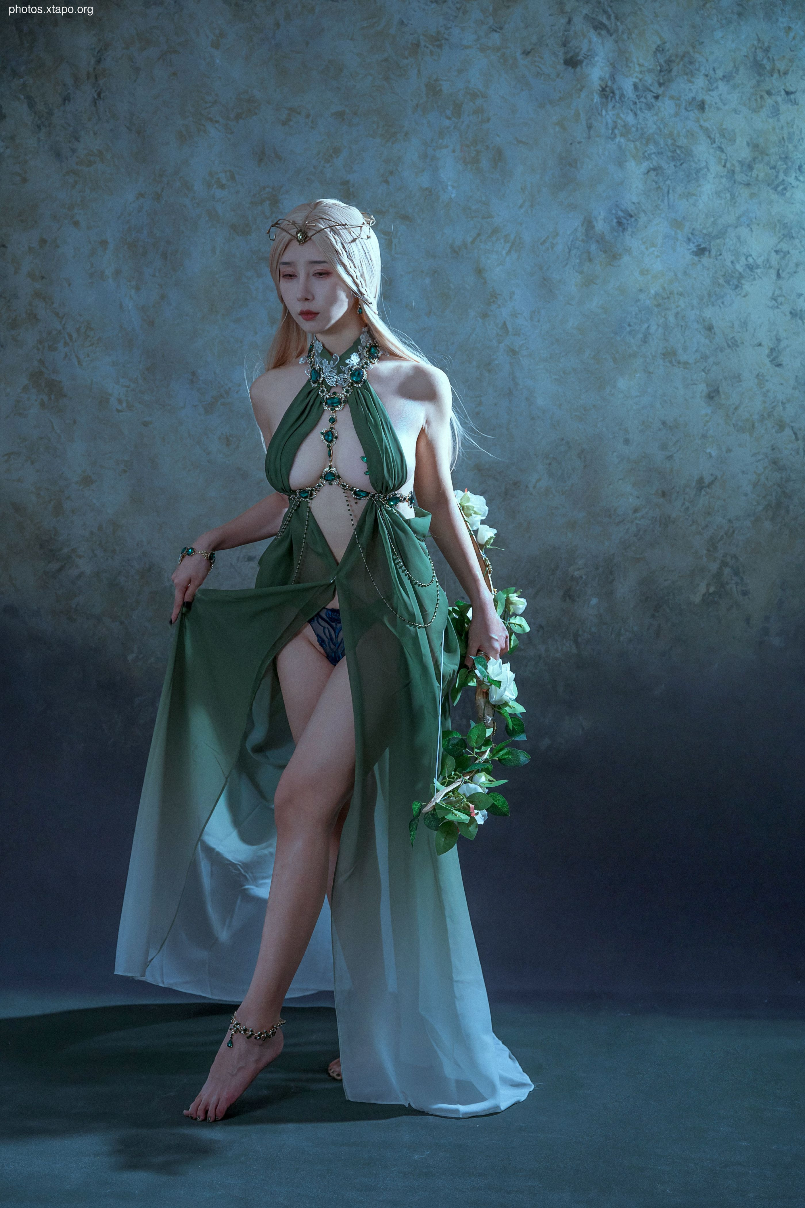 Yunxi Creek Milk Peach Tourmaline-Malachite Peacock