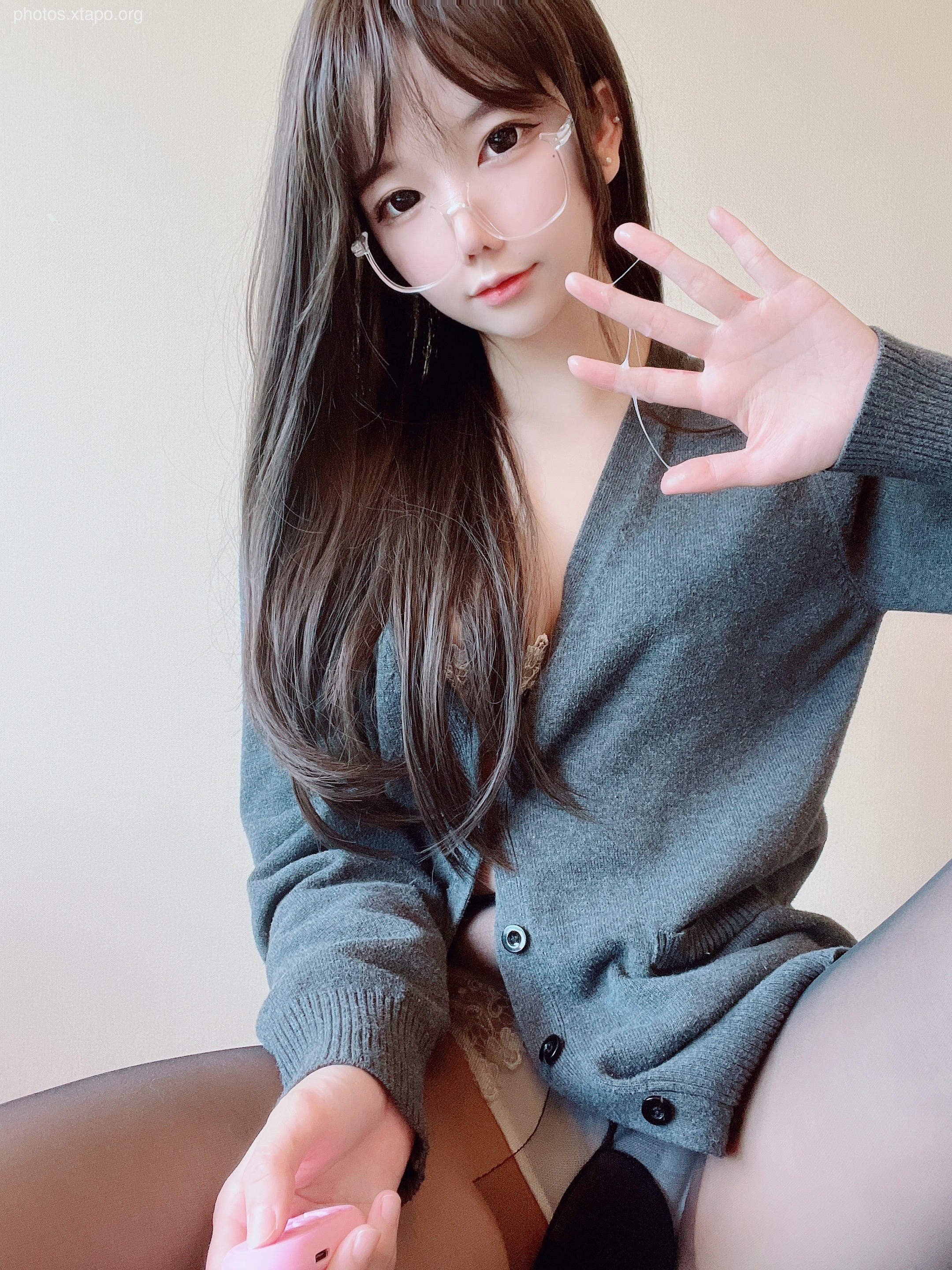 rainy black silk white lace 51p