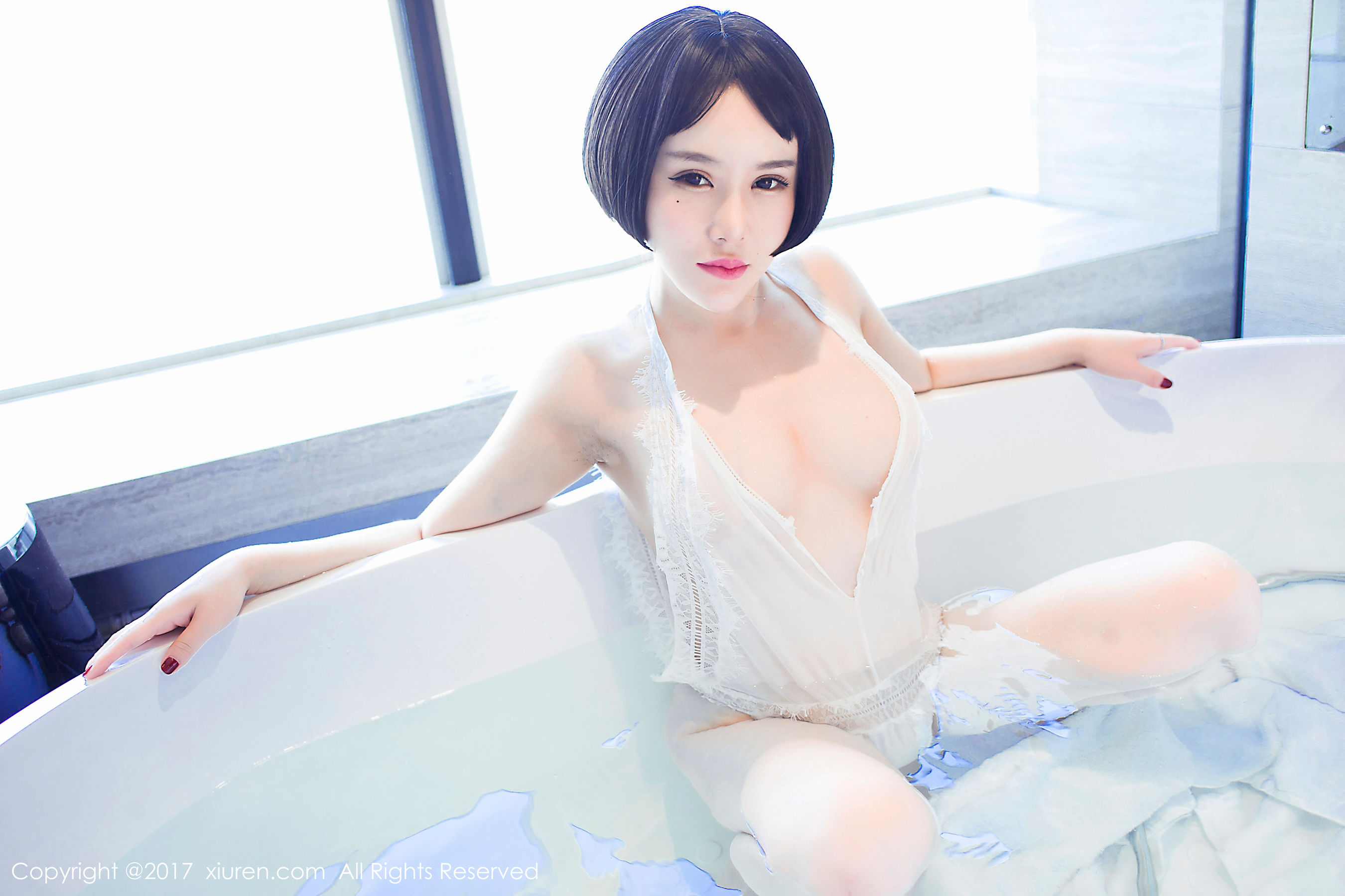 Youxi Lace Bath Wet BodyPink Embroidered Underwear Xiuren No.770