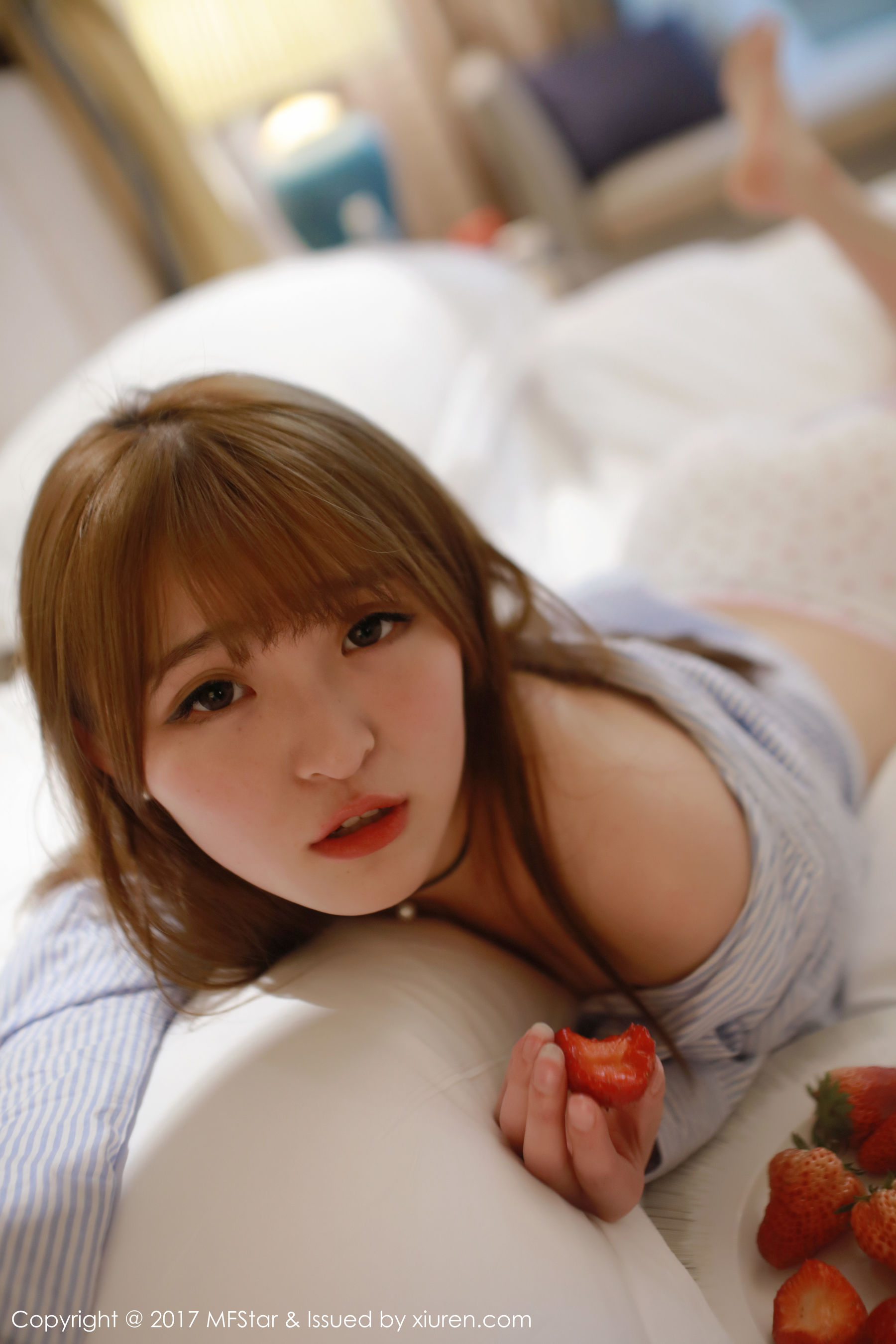 Yi Xiaoqi MOMO Strawberry PantsShirt Series Model Academy MFStar Vol.096