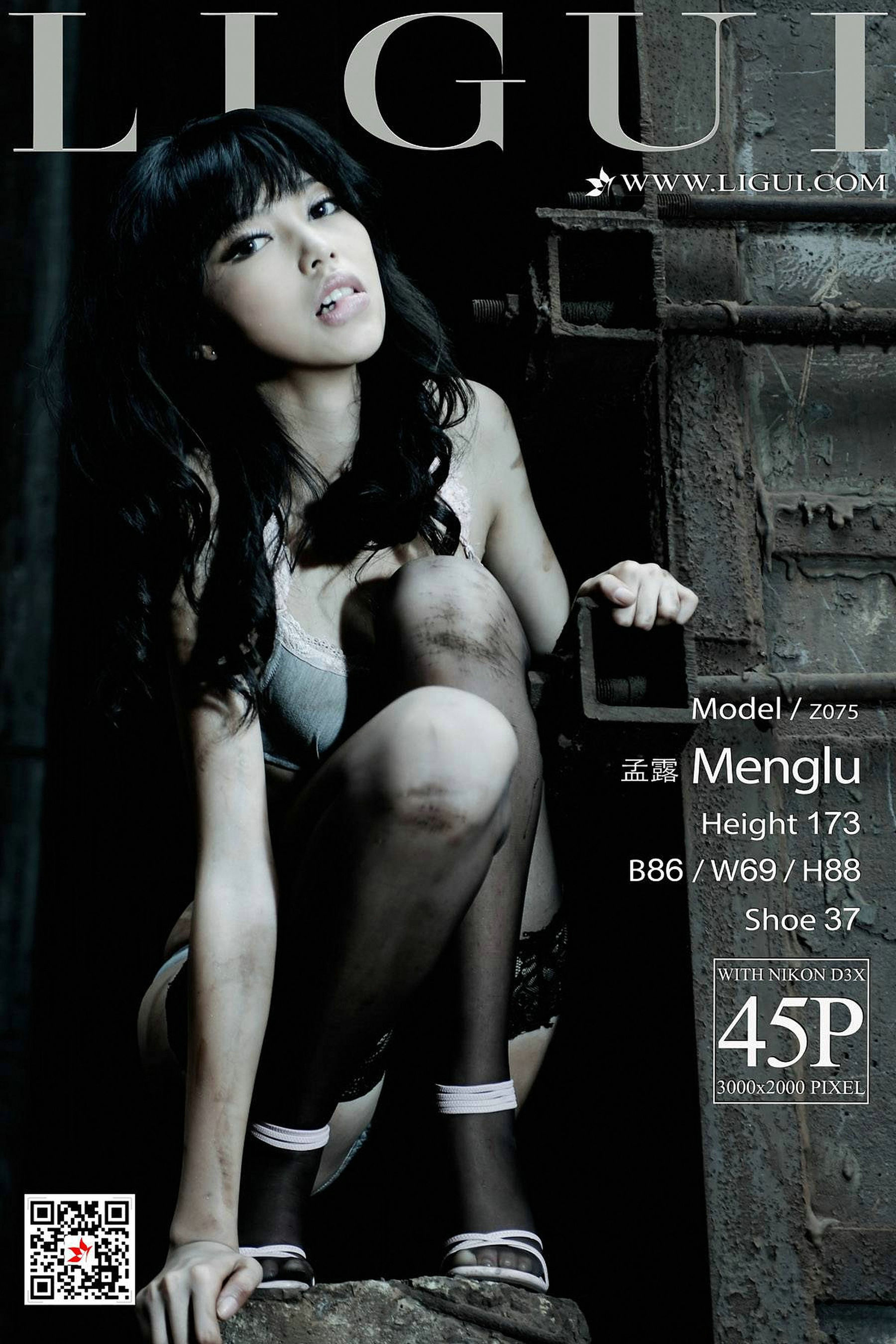 Leg Model Meng Lu Black Silk Portrait Photography LIGUI