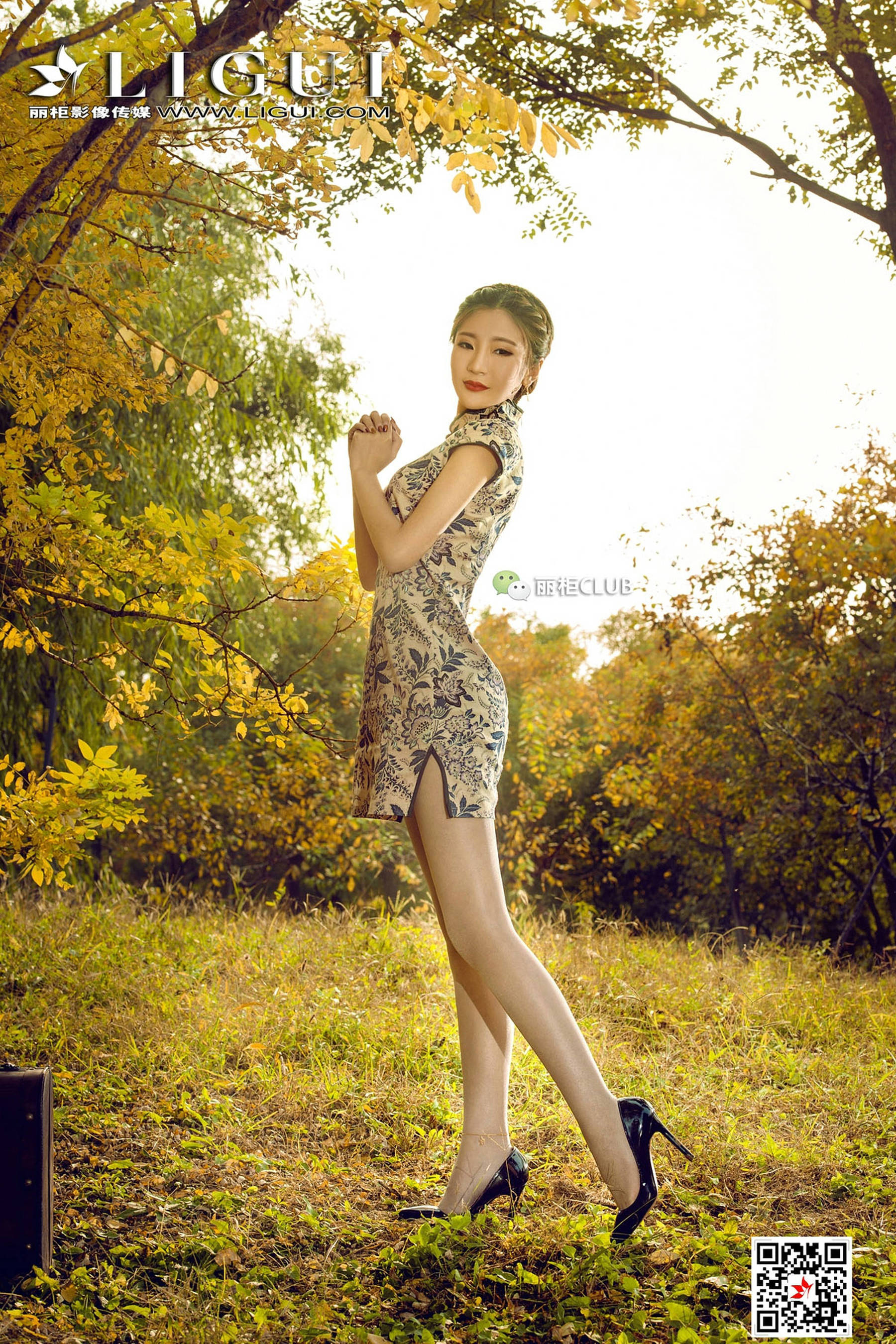 Model Youyou Gallpiece Elegant Cheongsam Beautiful Silk Foot Ligui