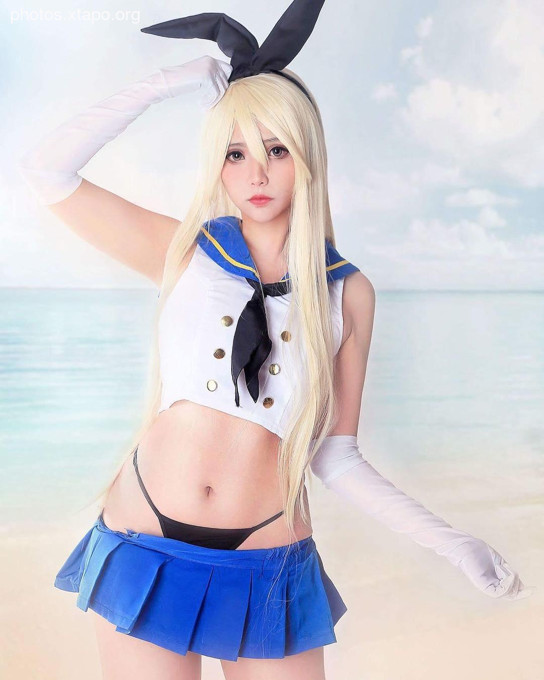 A stunning cosplay of Kongou from Kantai Collection, showcasing intricate details and a captivating pose.