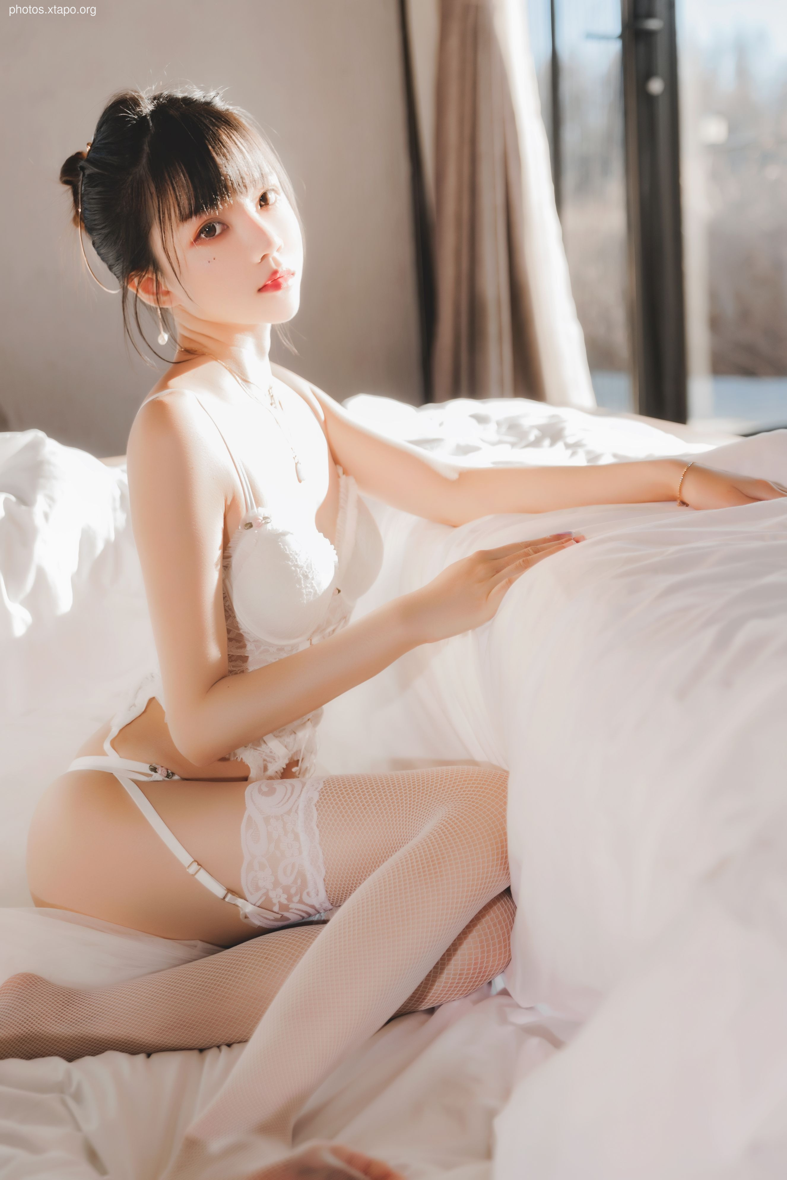 糖 桜 – -White gauze sugar