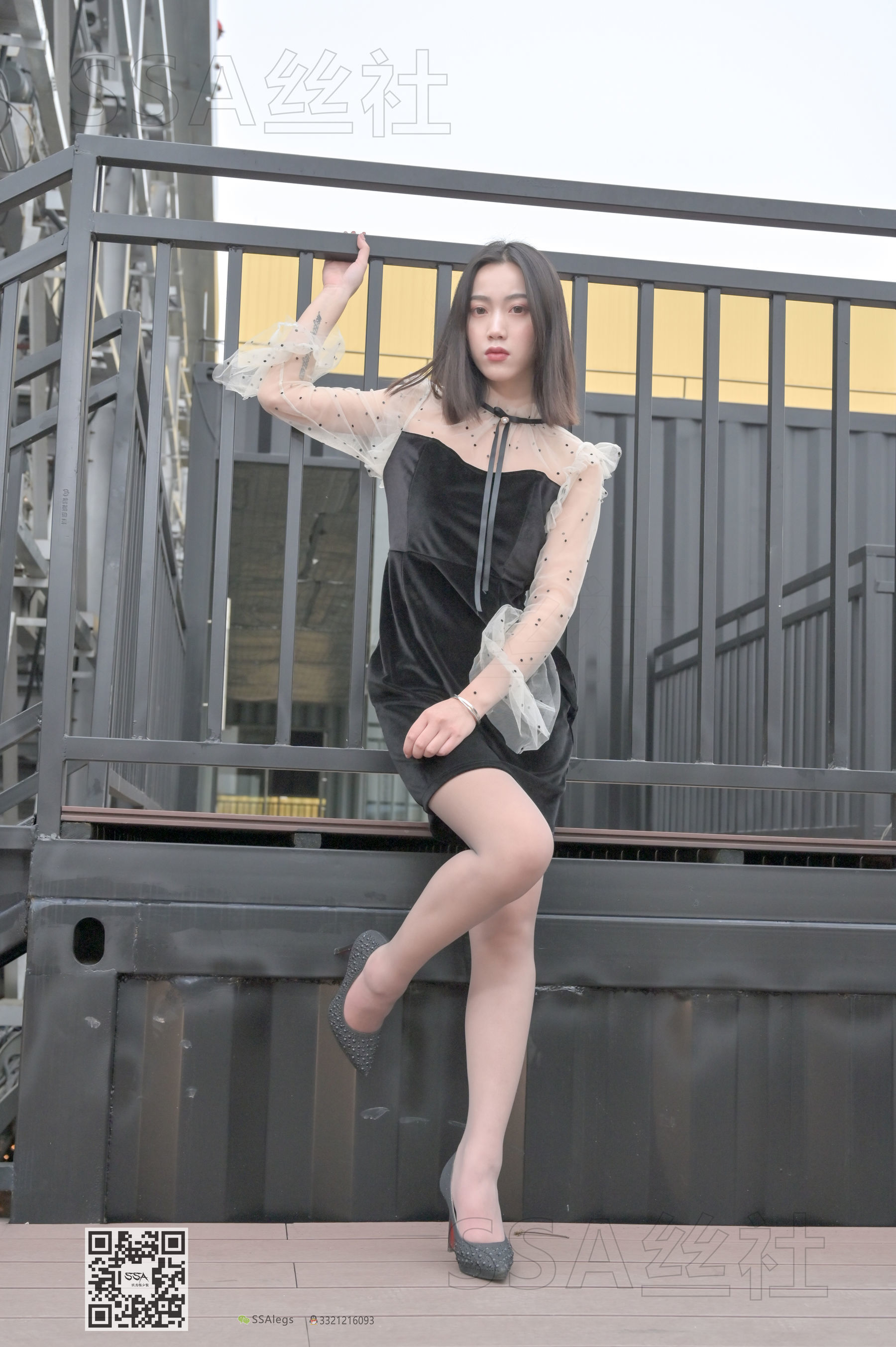 SSA Silk Club Super Clear photo NO.096 Dajie Street shooting leg mold ash silk