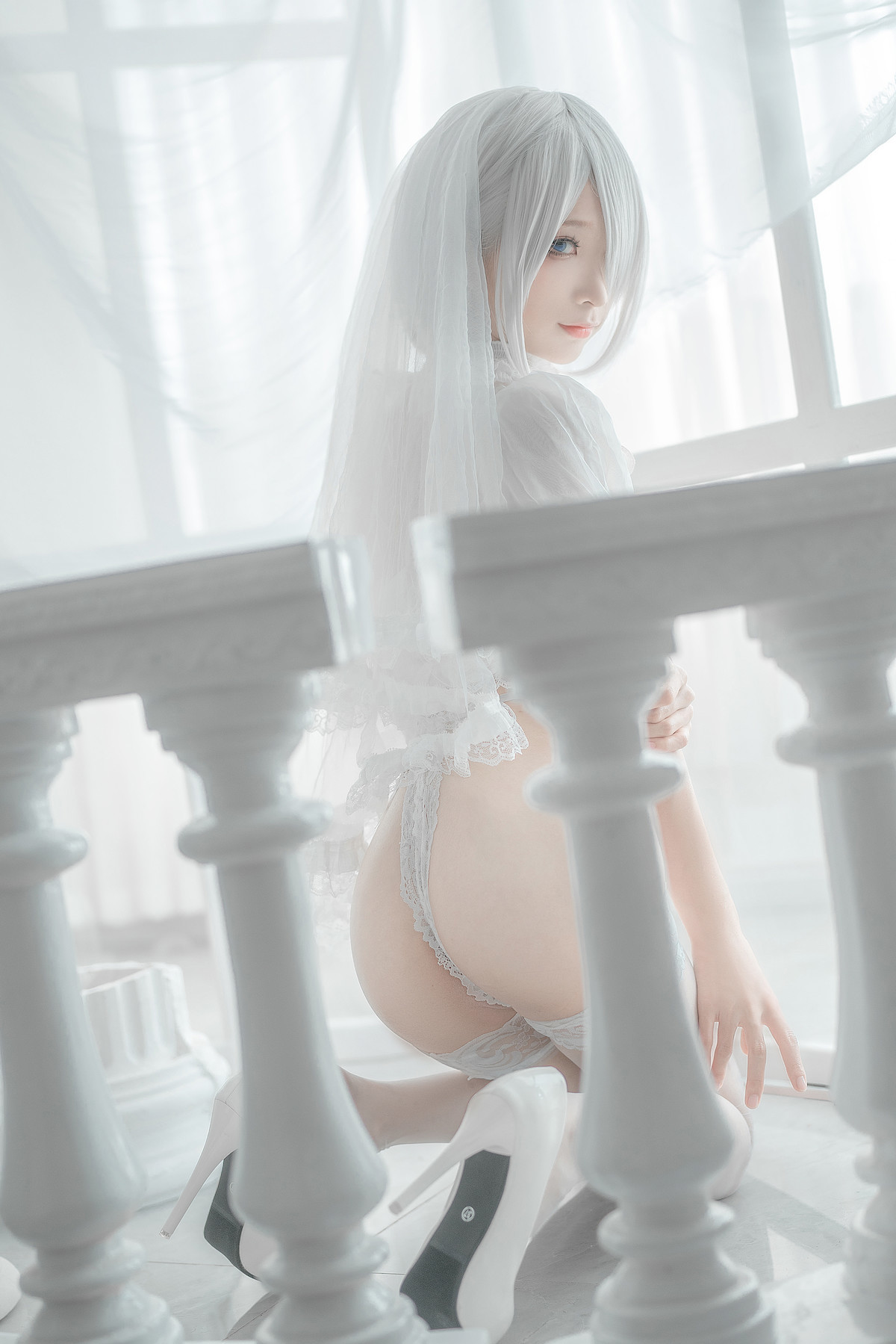 Silly Momo Cosplay 2B White Wedding Dress