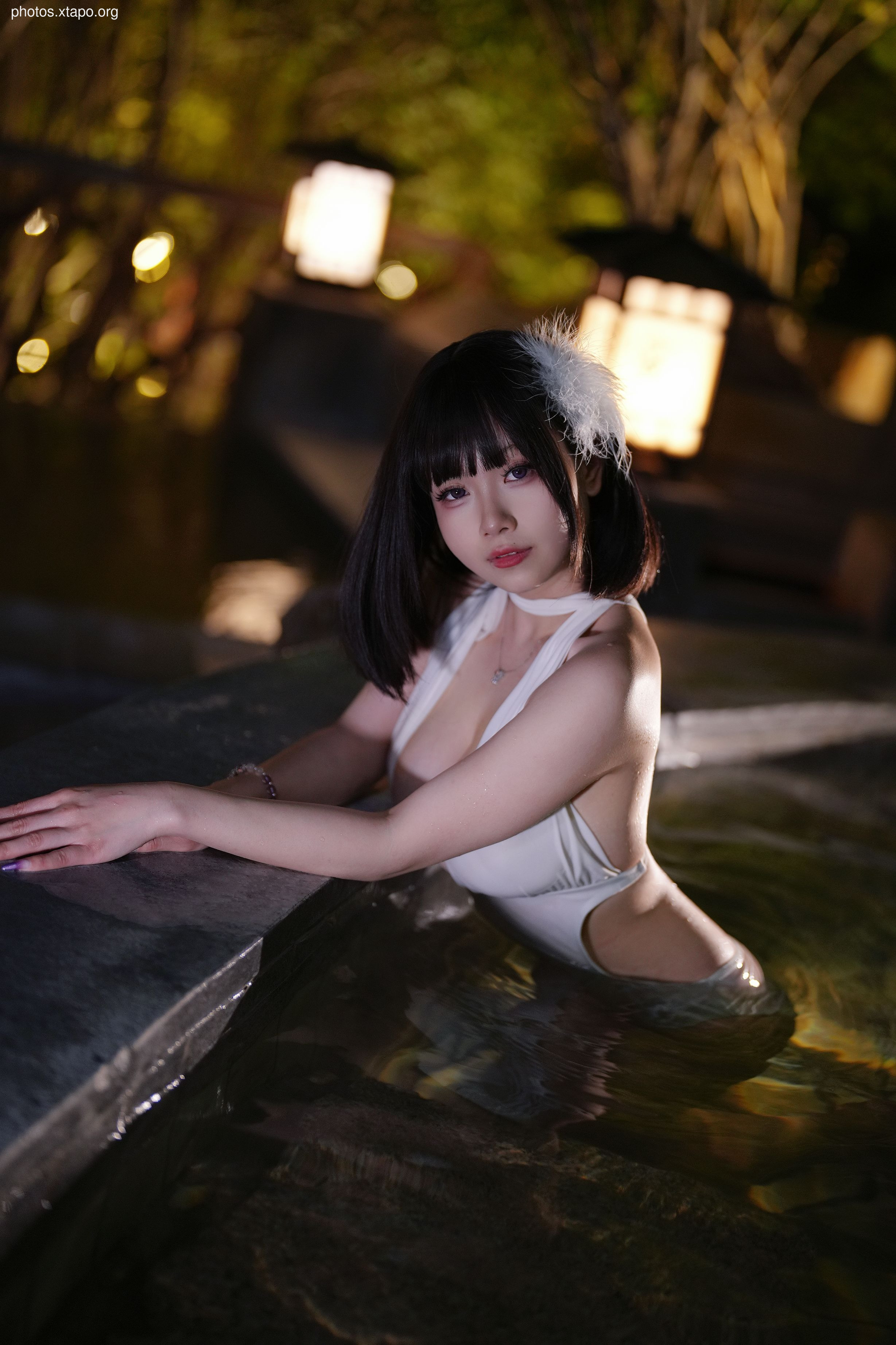 Last night 787 white swimsuit