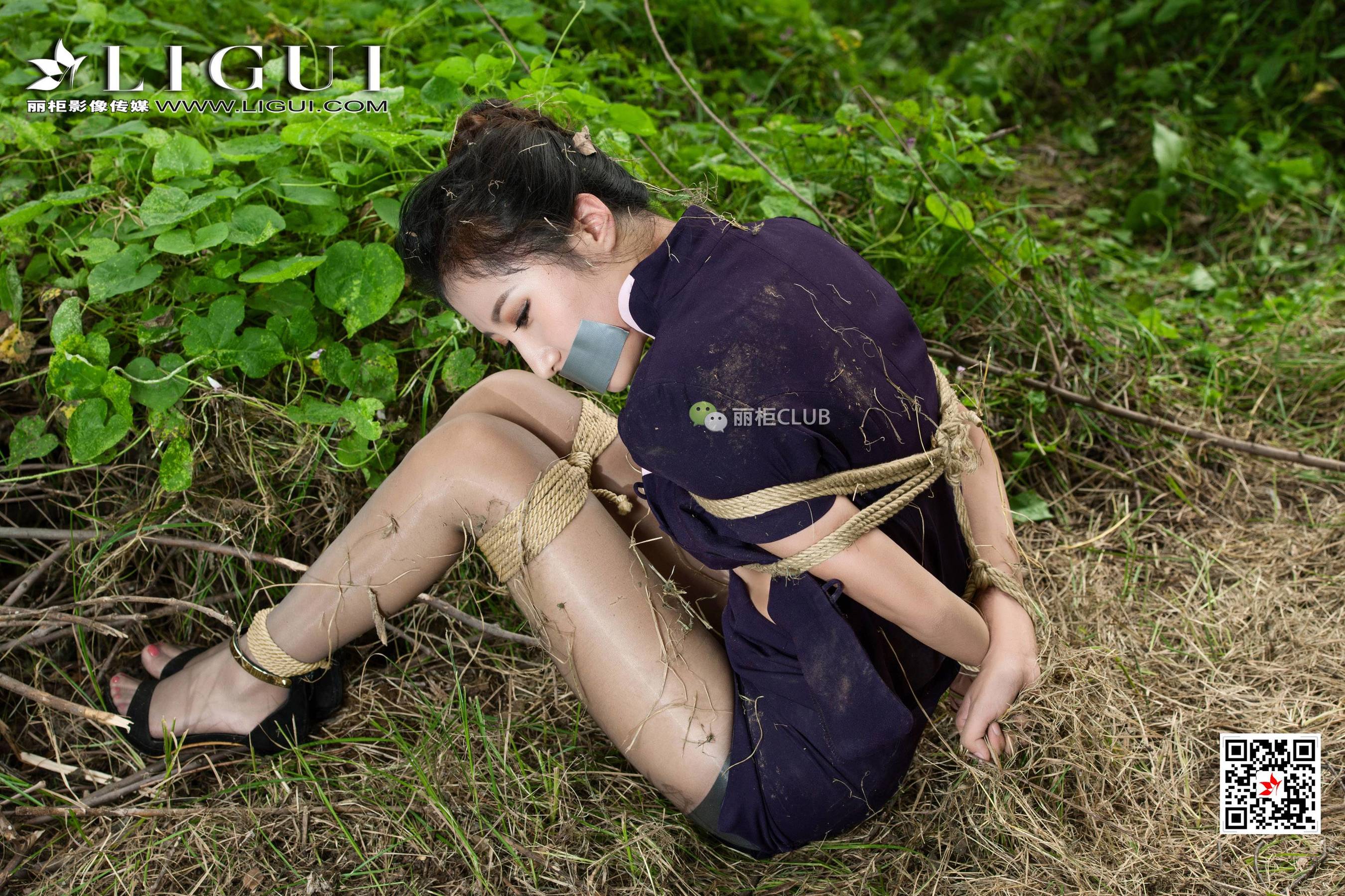 Leg Model Tong Tong Outside Rope Art Photography Li Cabinel Ligui Internet beauty