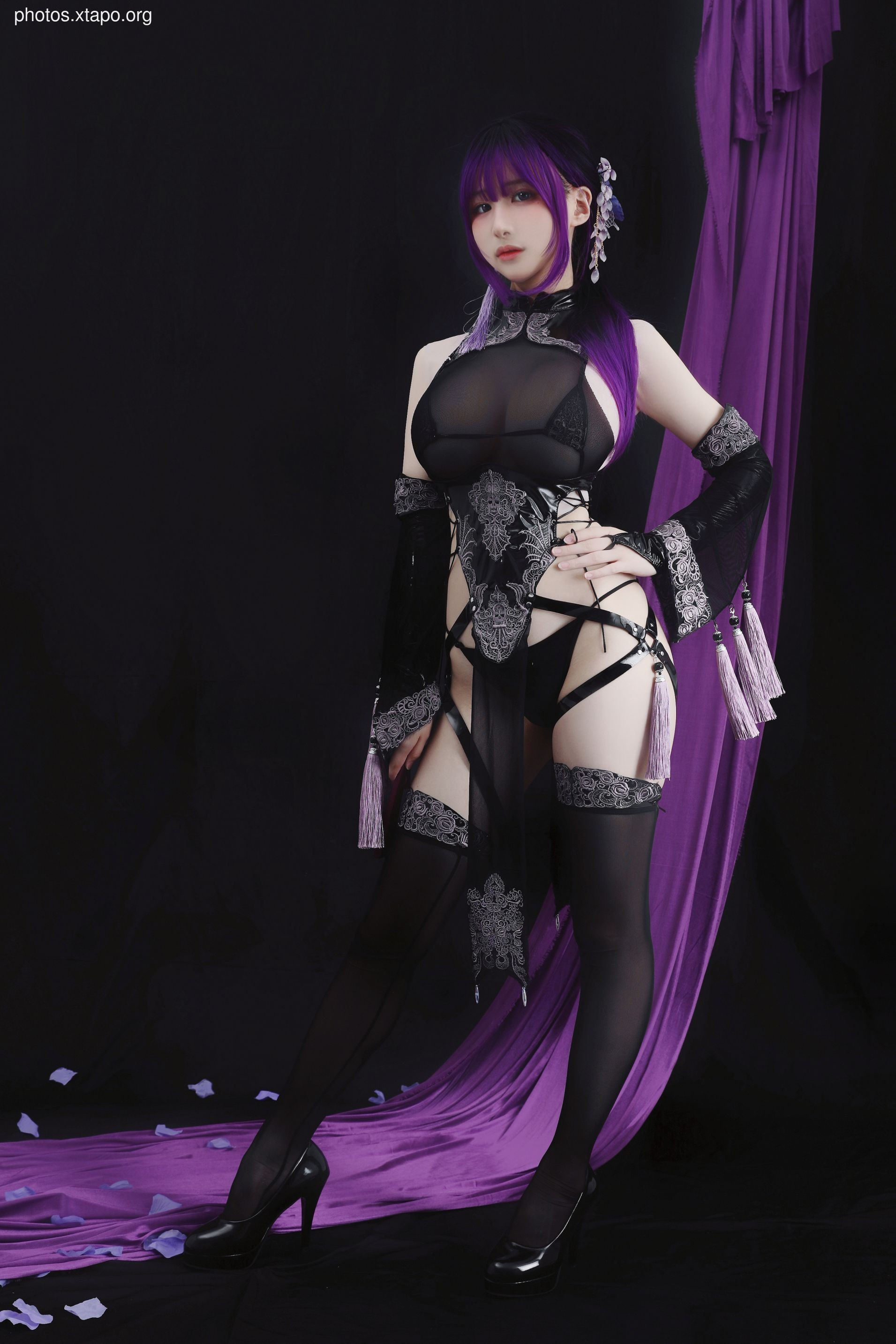 Younian Youmeko Purple Susi Cheongsam 35P-367MB