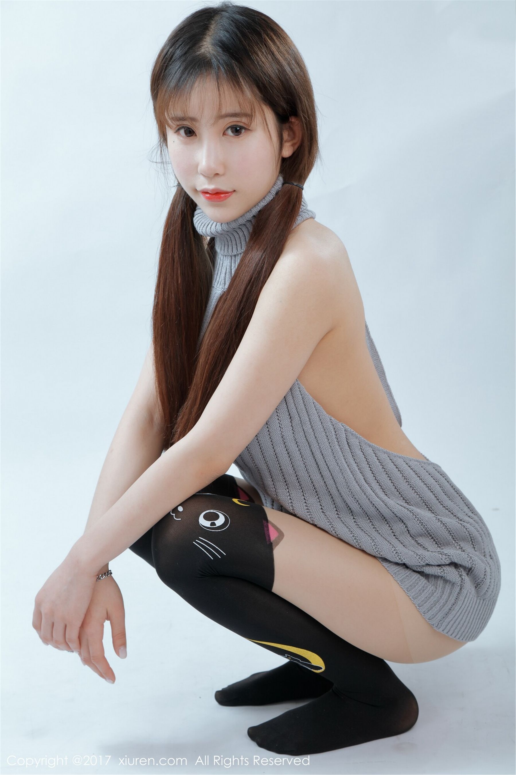 Loli Youyou Sauce Open Back Sweat and Black Stockings Xiuren Xiuren No.749