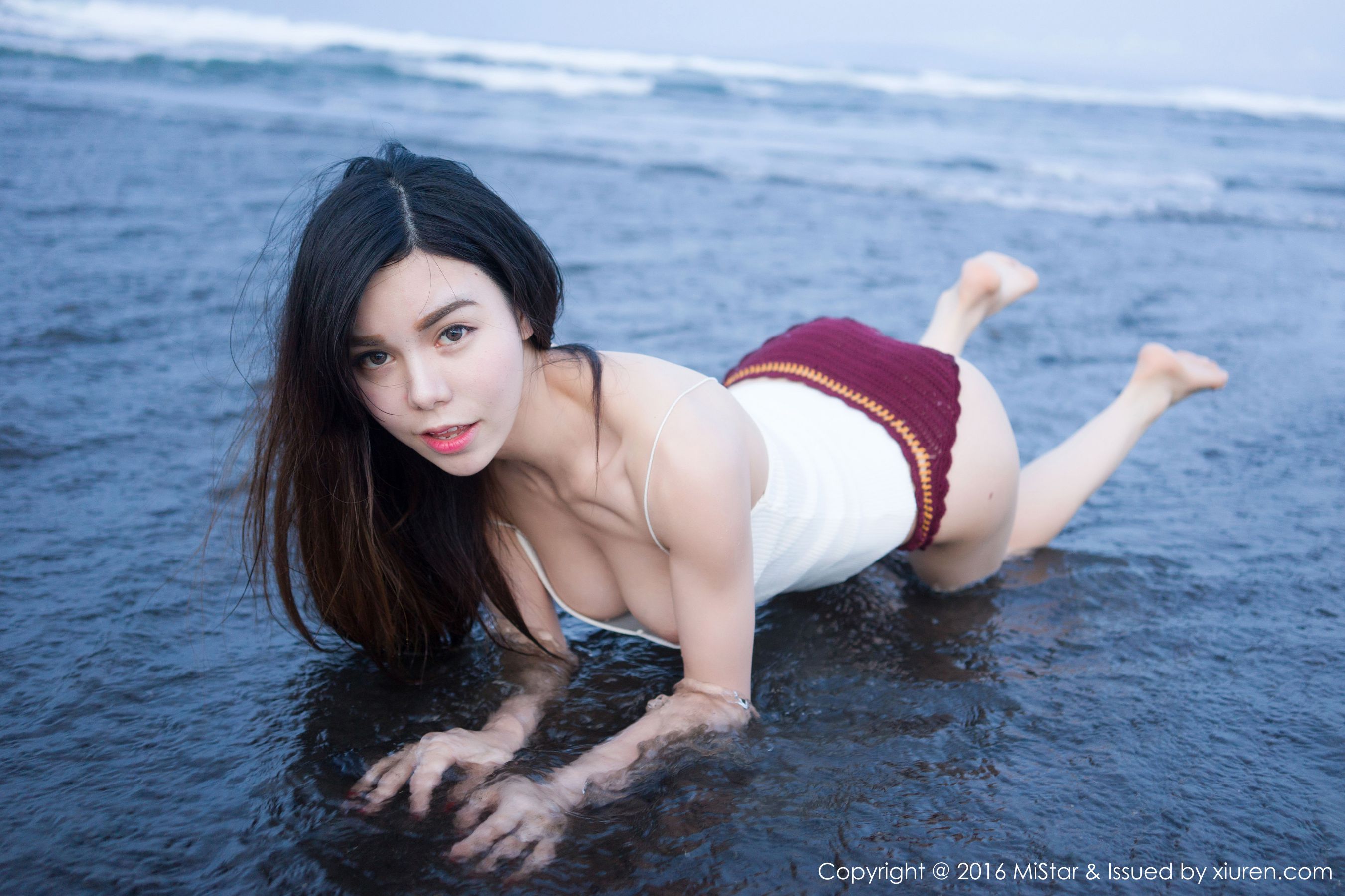 Shen Jiayu's Small vest on the beachbikini Meiyan Society MISTAR VOL.125