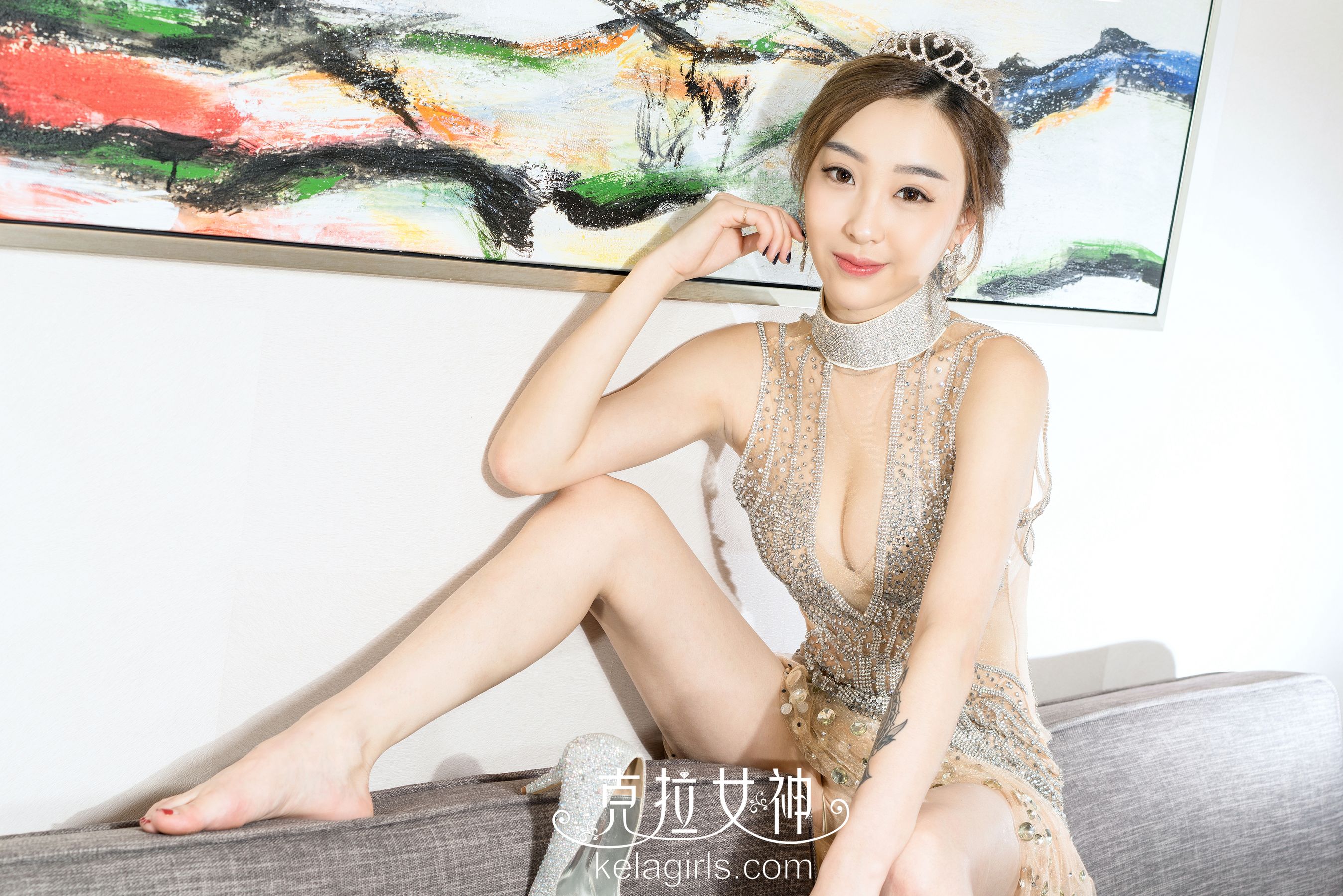 Zhang Qian's Jade Foot in Crystal Shoes Crane Goddess