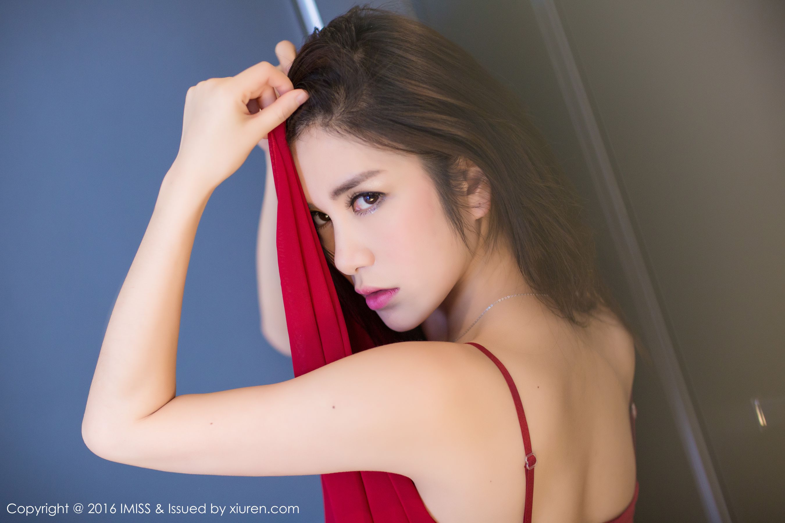 Li Liqi happy sexy sleeping skirtblack silk hanging socks underwear series 爱 李 社 IMISS vol.144