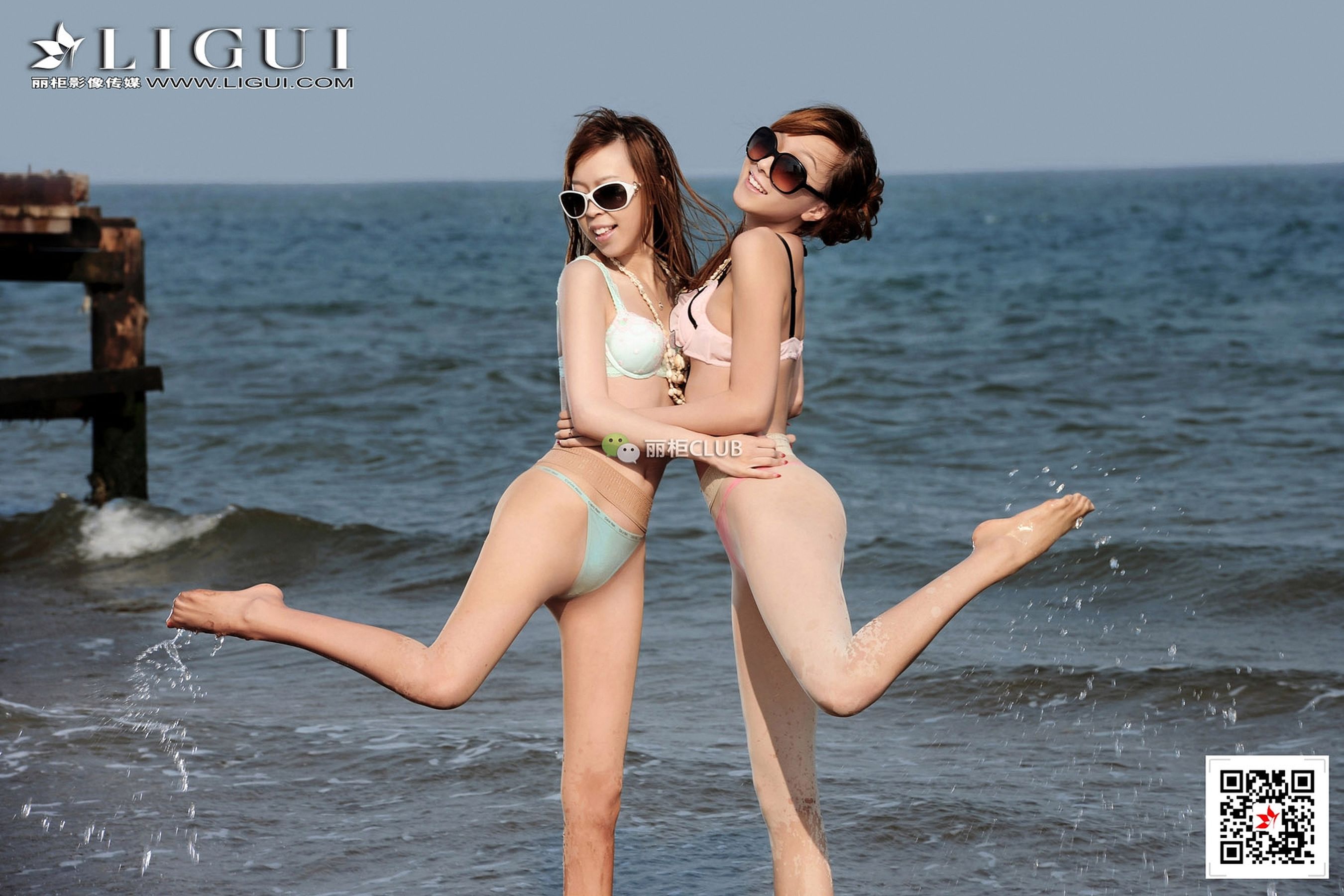 Leg Model Vicky & amp; Taozi Beach Pork Ligui