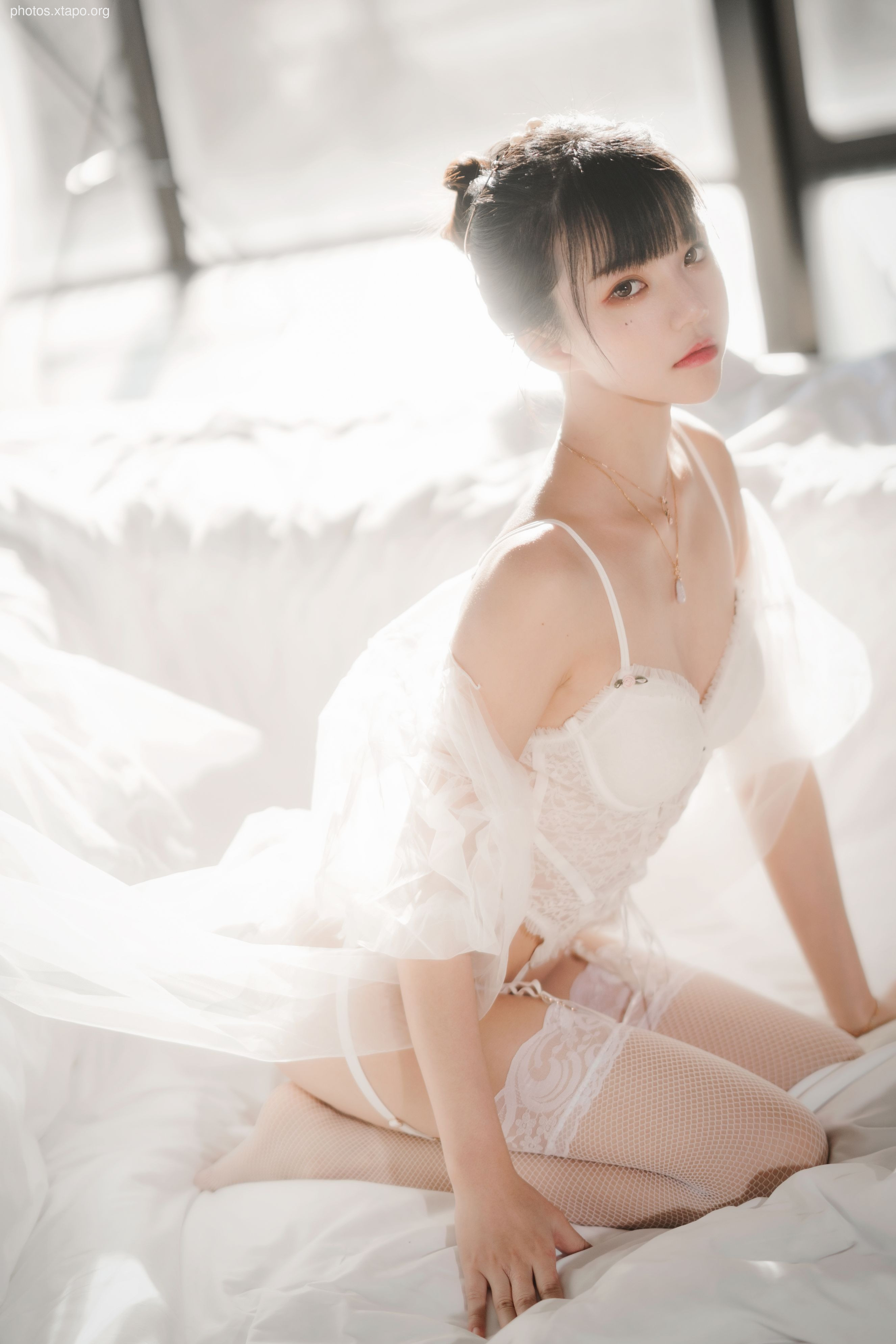 糖 桜 – -White gauze sugar