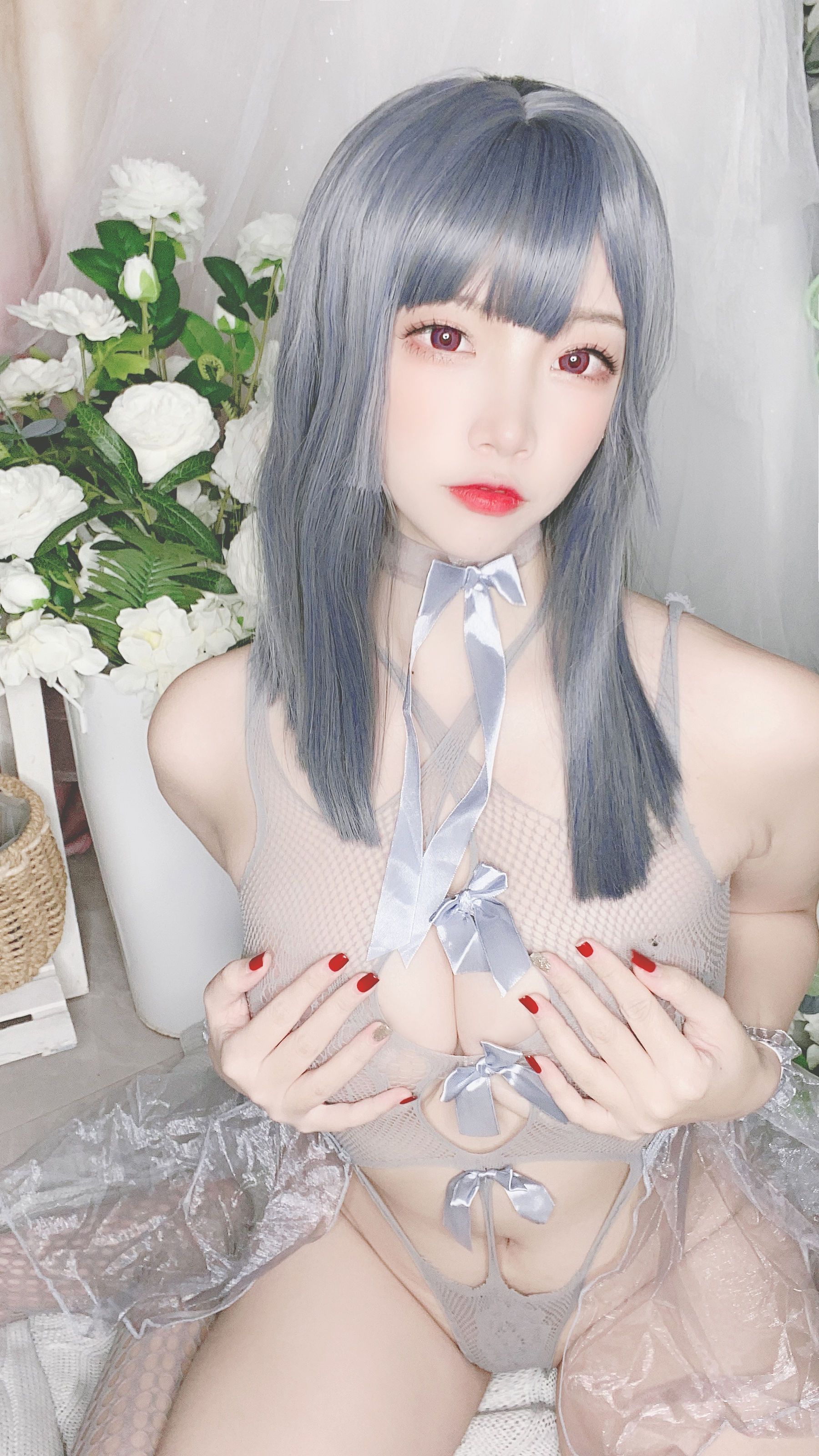 Cosplay photo Popular Coser Erzuo Nisa -Blue mesh bikini